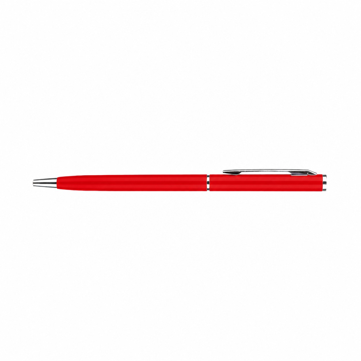 Slim Metal Barrel Twist Pen — Red