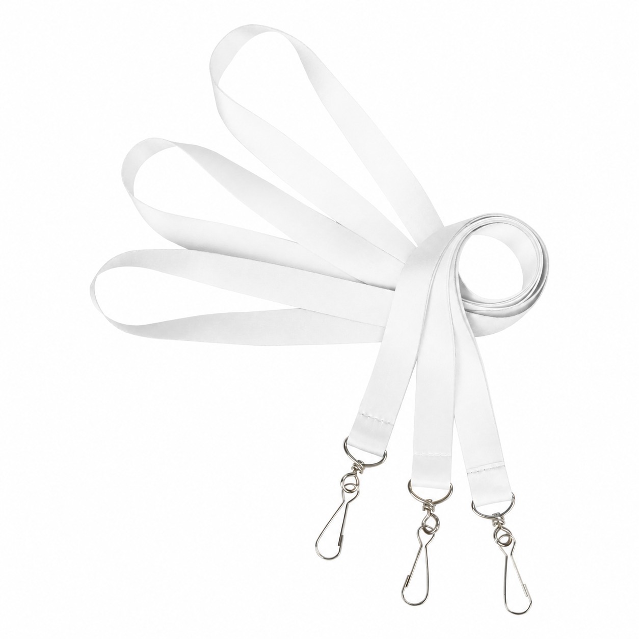 Polyester Lanyard With Clear Badge Holder — White