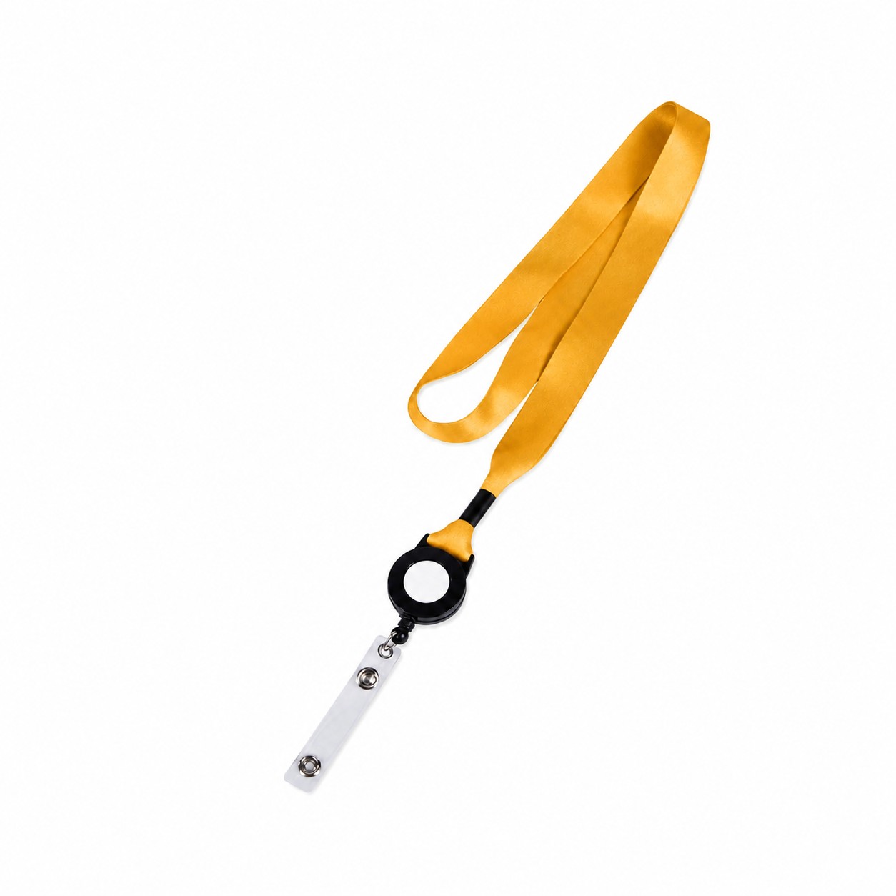 Plastic Crimp Badge Reel Lanyard — Gold