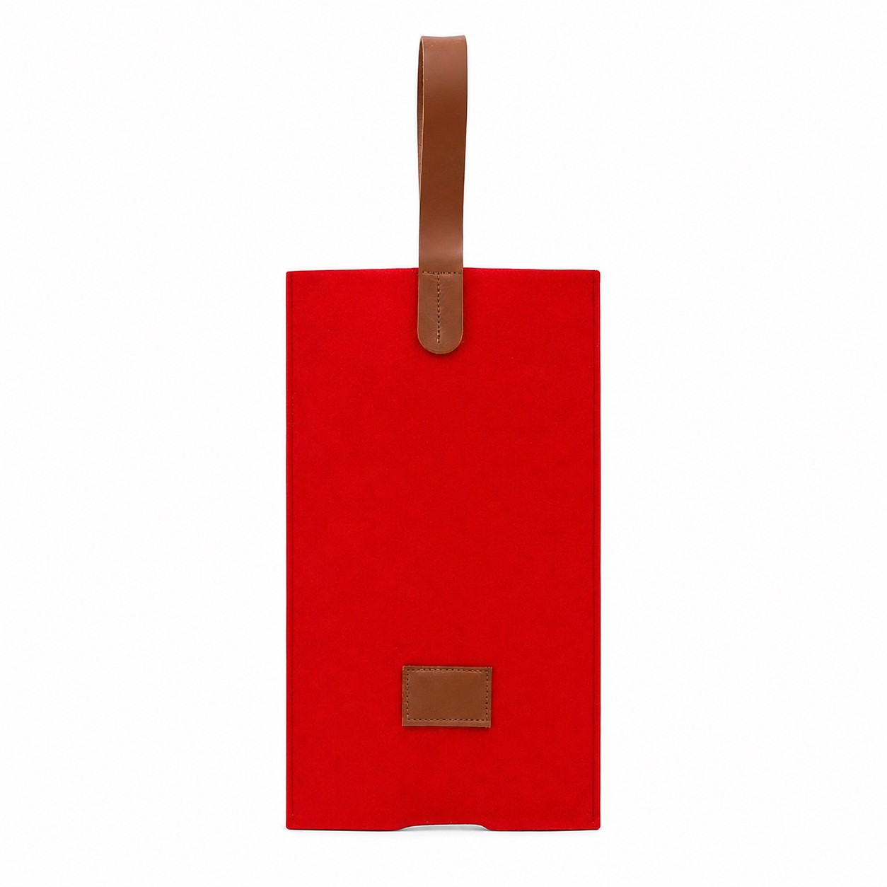Felt Wine Tote With Stitched Leather Handle — view 2