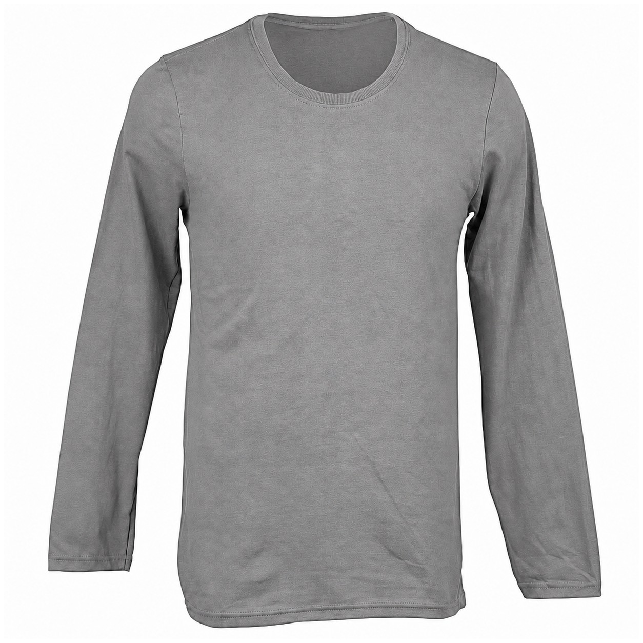 Ringspun Cotton Long Sleeve Crew Shirt — Gray