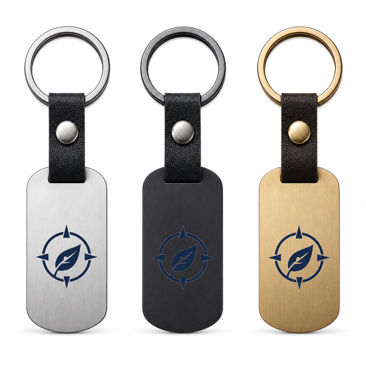 Rectangular Stainless Steel Plate Keychain