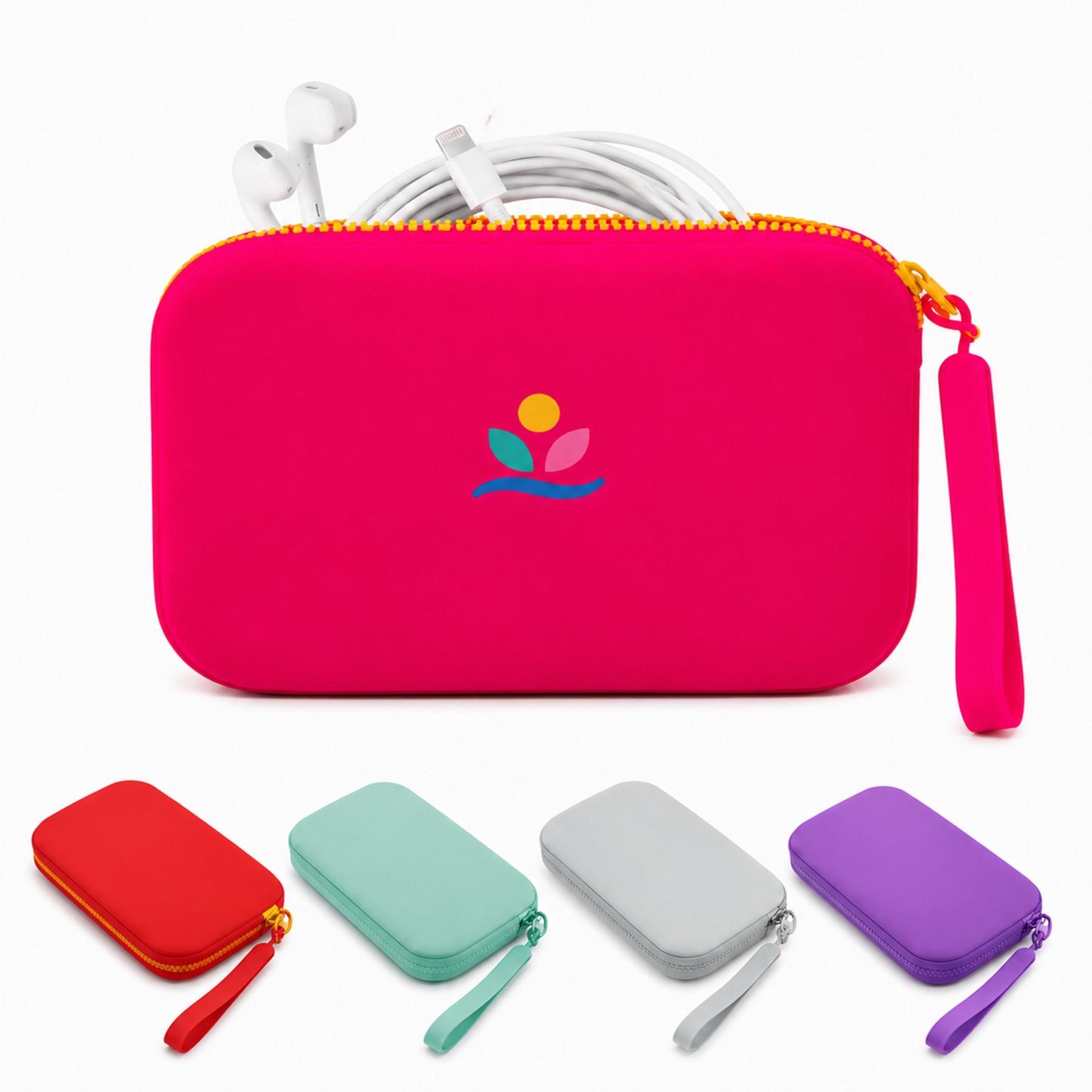Silicone Tech Organizer Case With Wrist Strap