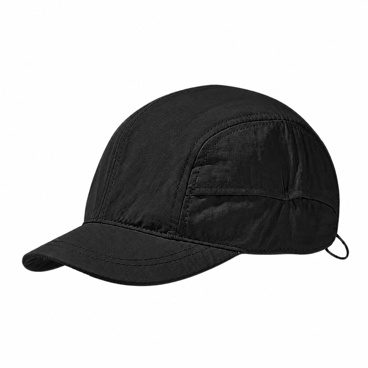 Nylon Taslan Duckbill Running Cap — Black