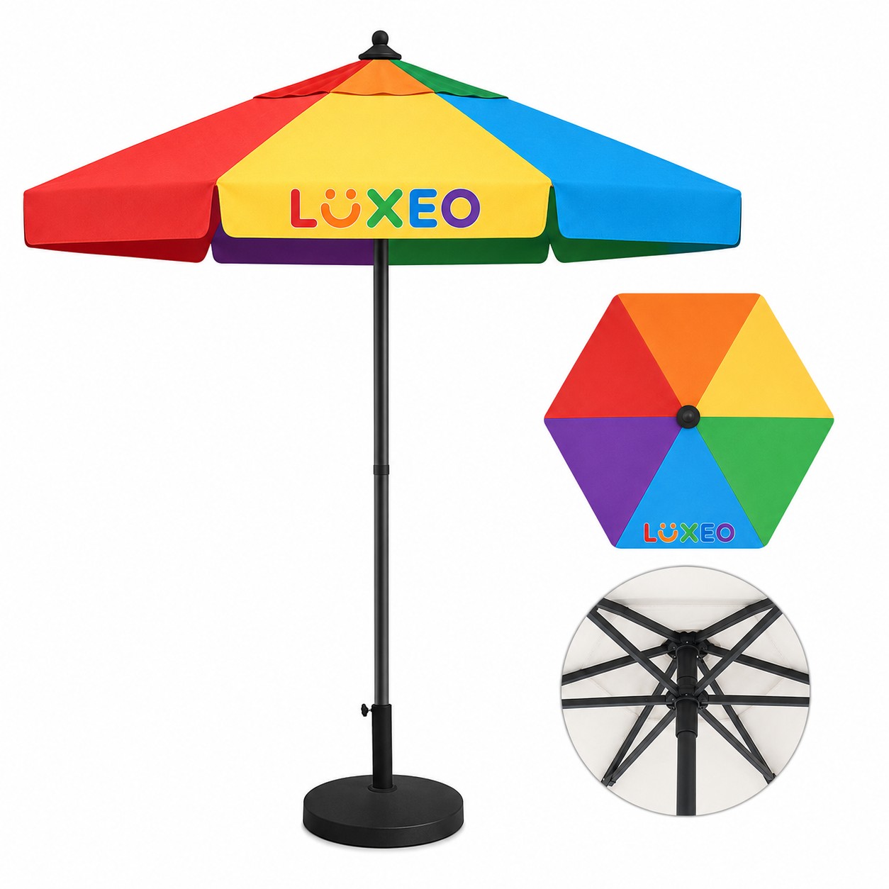 7' Vented Steel Market Umbrella