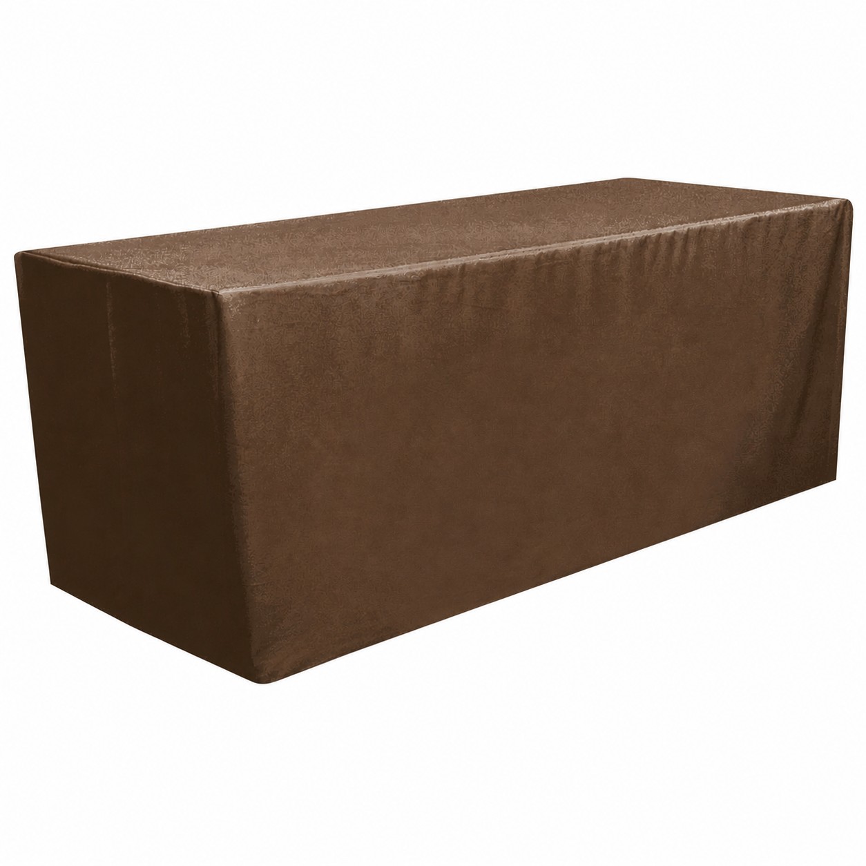 6-Foot Fitted Polyester Table Cover — Brown