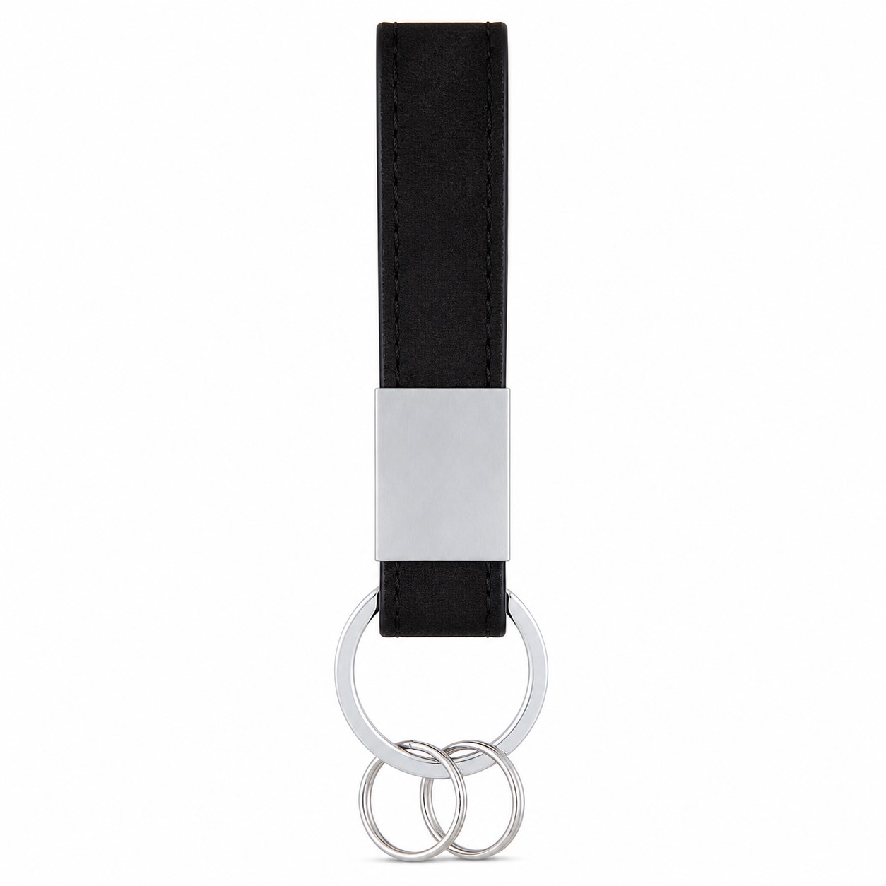 Stitched PU Key Fob With Split Rings — view 2