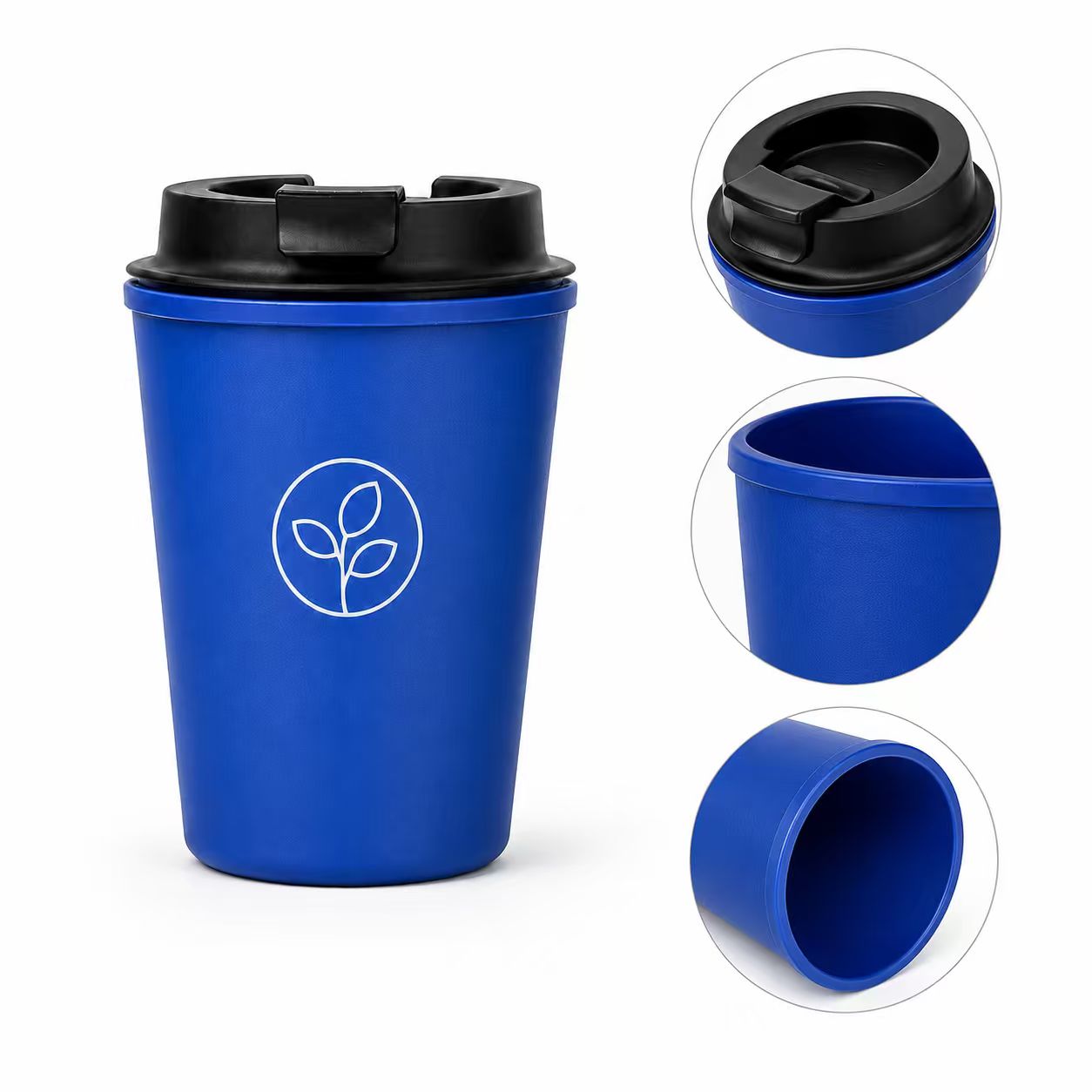 Lidded 12 Oz Bamboo Plastic Coffee Cup