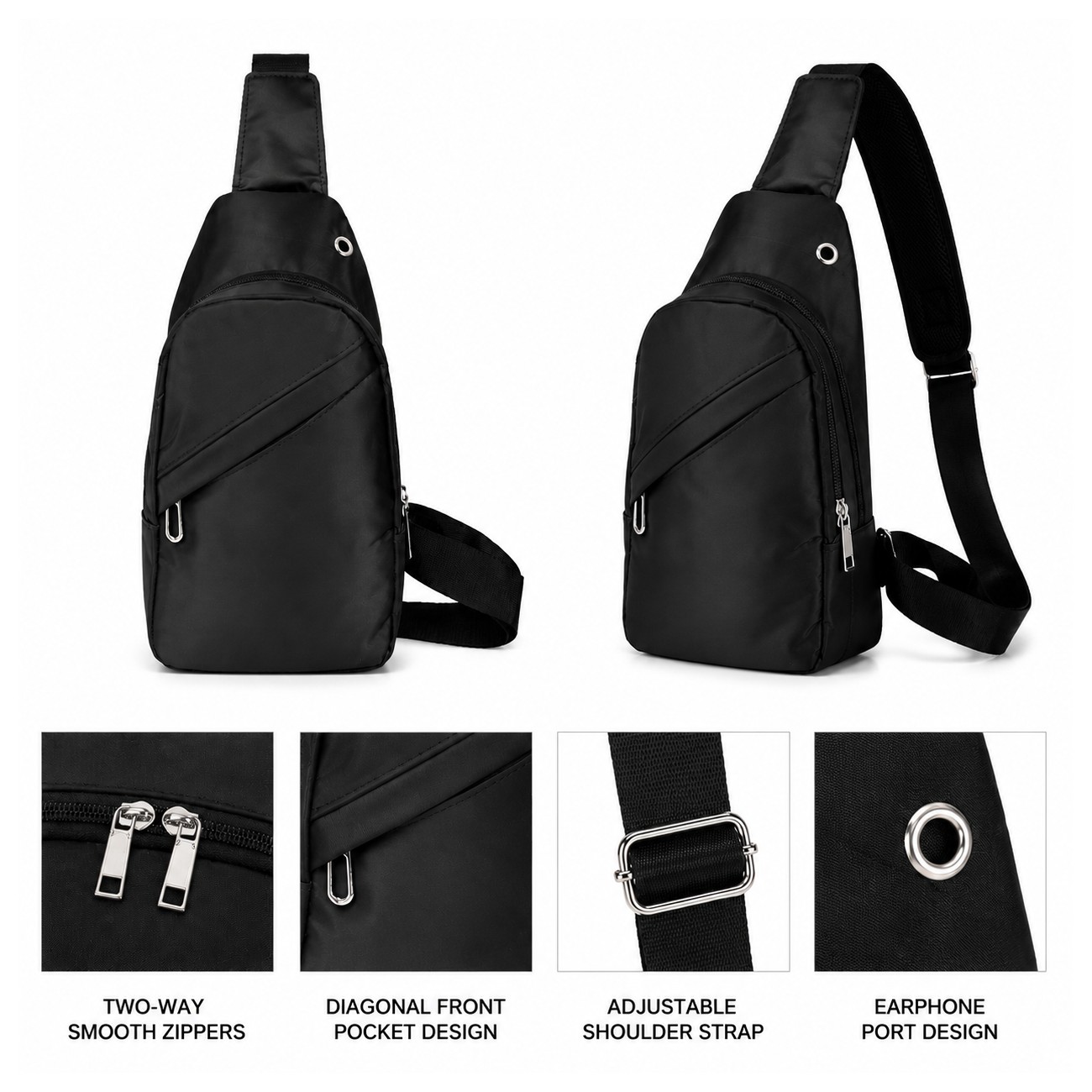 Polyester Crossbody Sling Bag