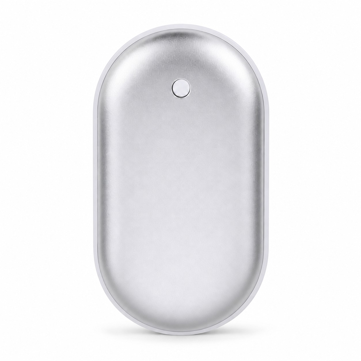 Rounded Rechargeable Hand Warmer — Silver