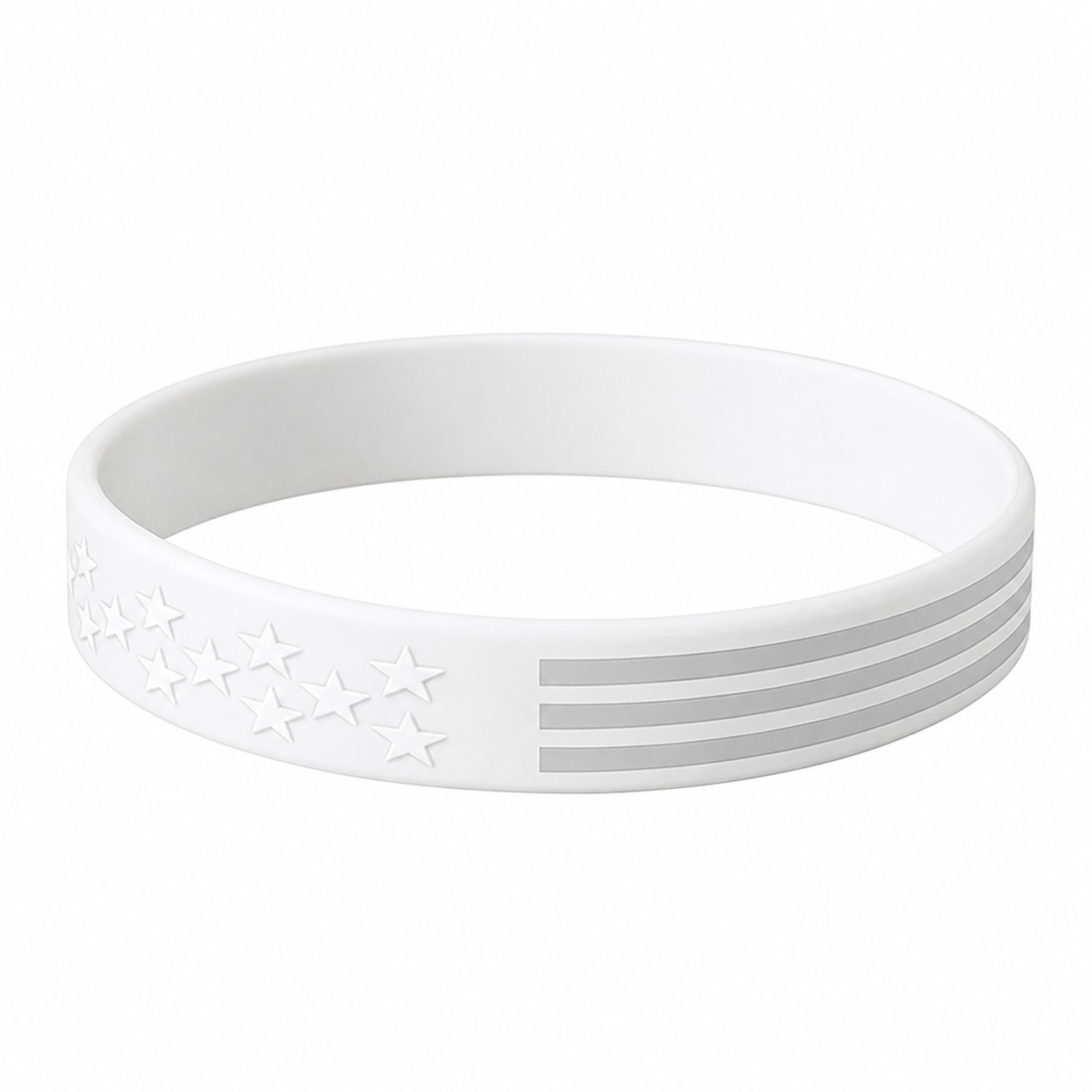 Patriotic Silicone Rally Wristband — White