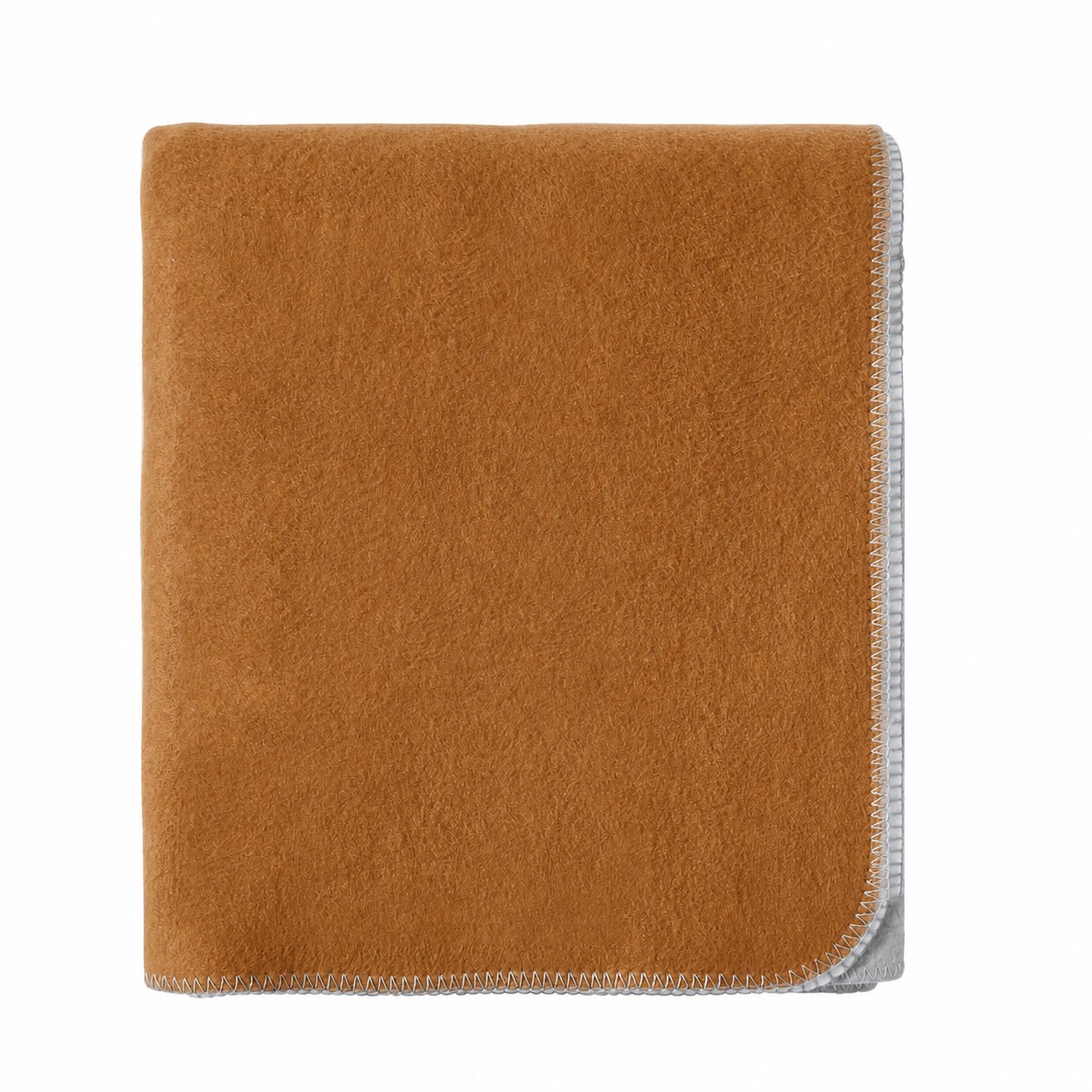 400GSM Faux Cashmere Throw Blanket — Camel Brown/Light Gray