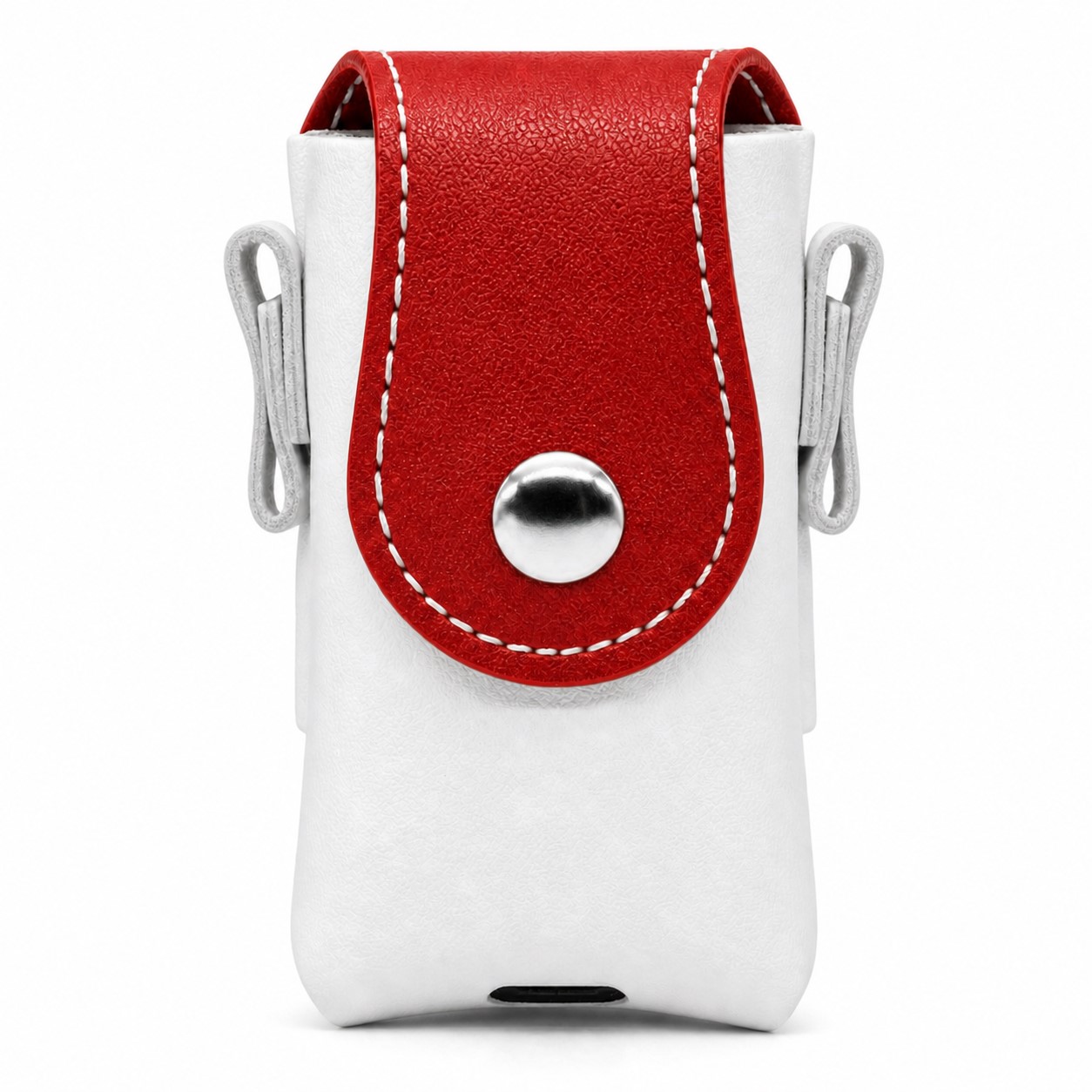 Compact Nylon Golf Ball Bag With Clip — Red