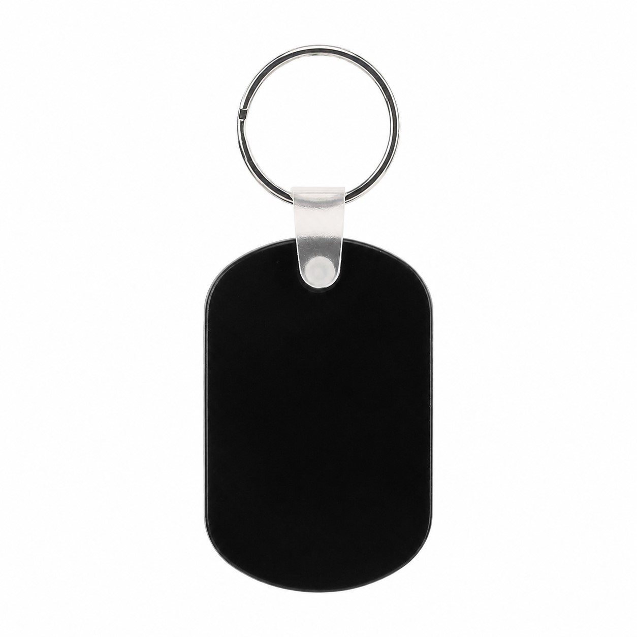 PVC Oval Key Tag Ring — Black
