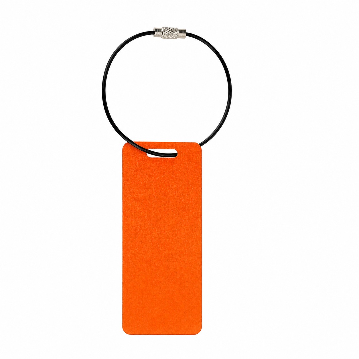Slim Aluminum Travel Tag With Cable — Orange