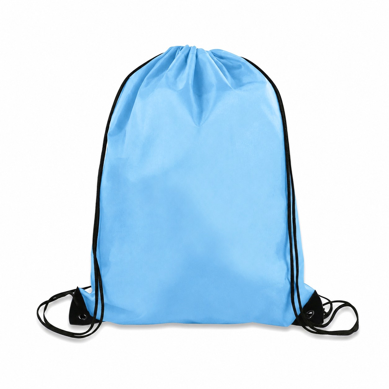 210D Polyester Drawstring Bag — Light Blue