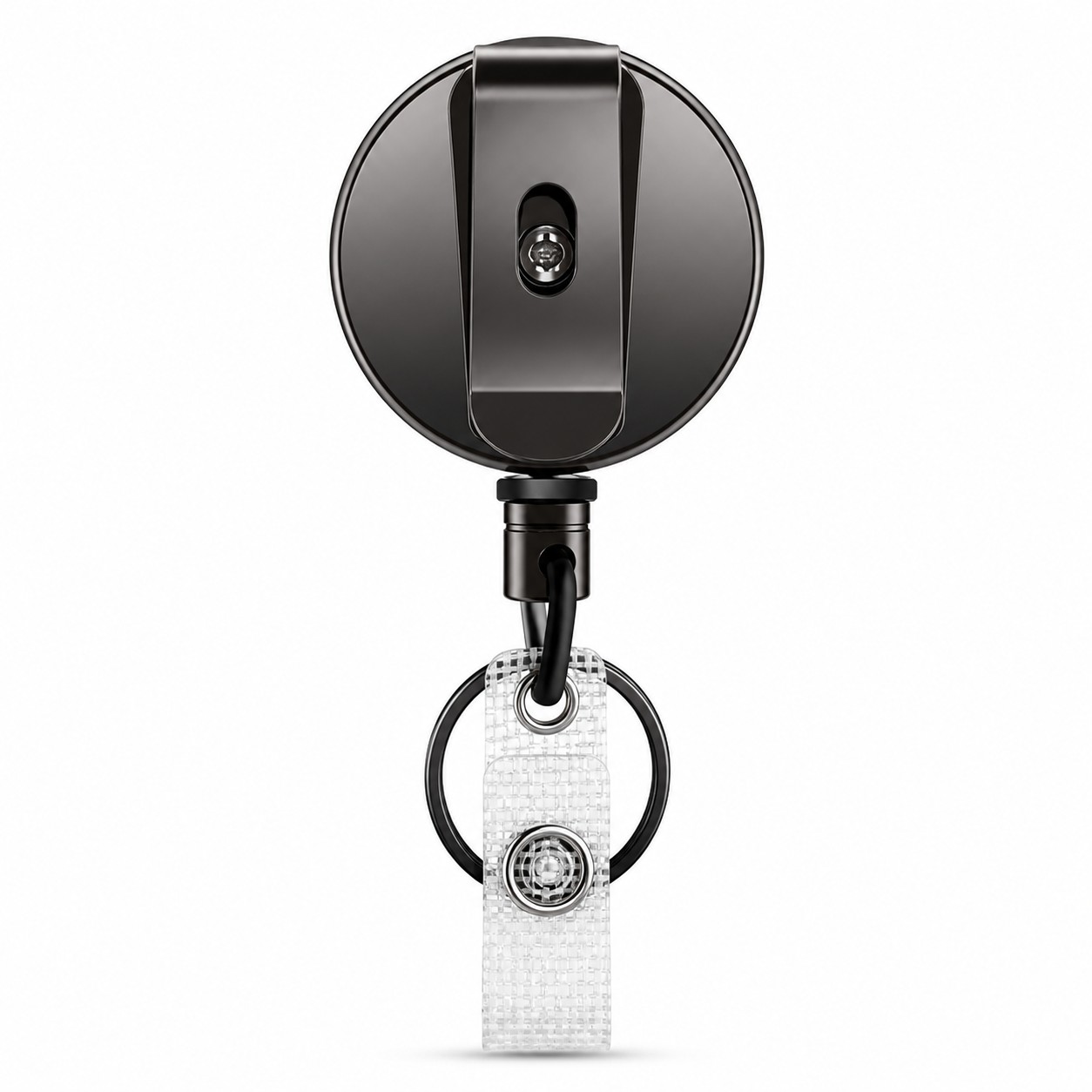 Zinc Alloy Retractable Keychain With Badge Clip — view 2