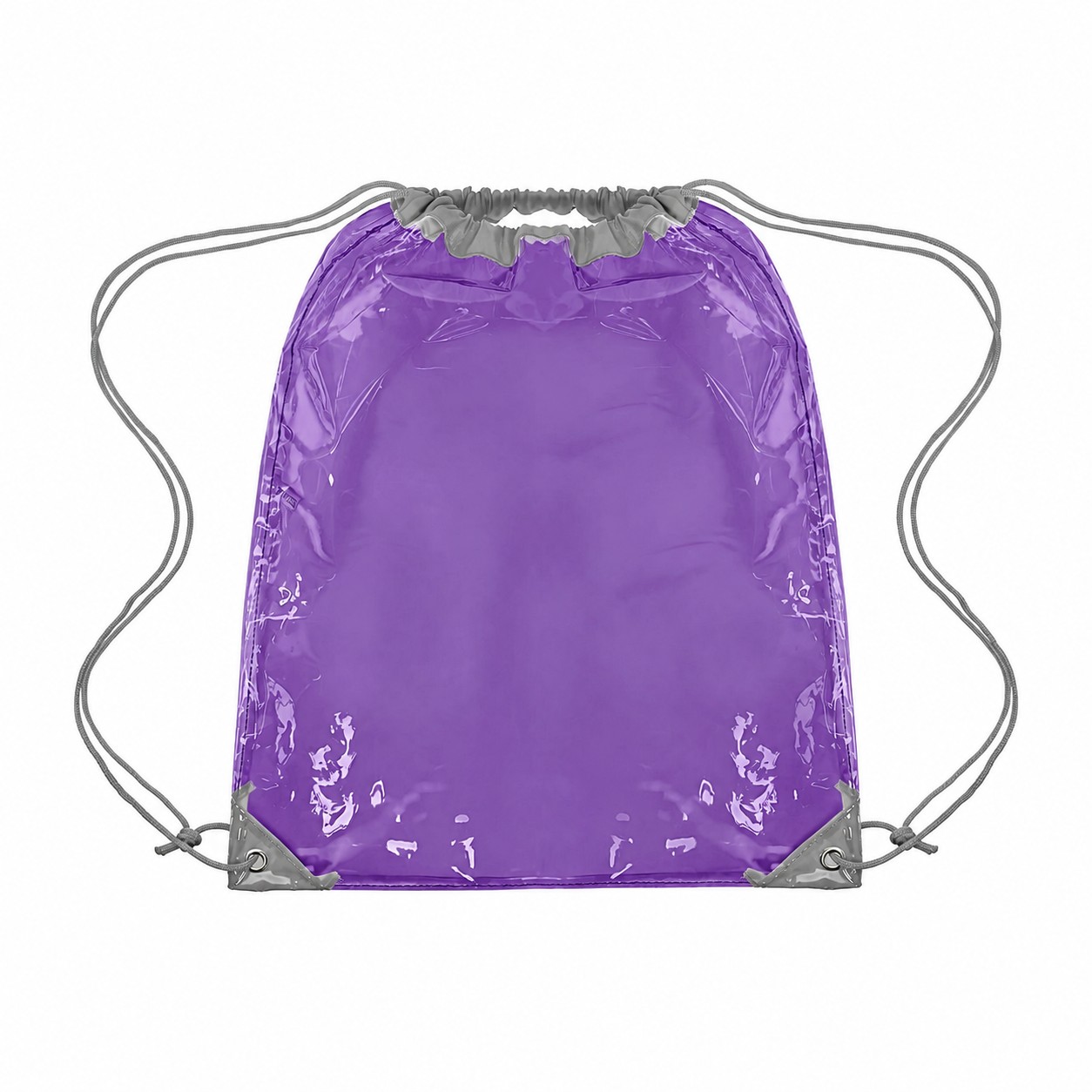 Clear PVC Drawstring Bag — Purple