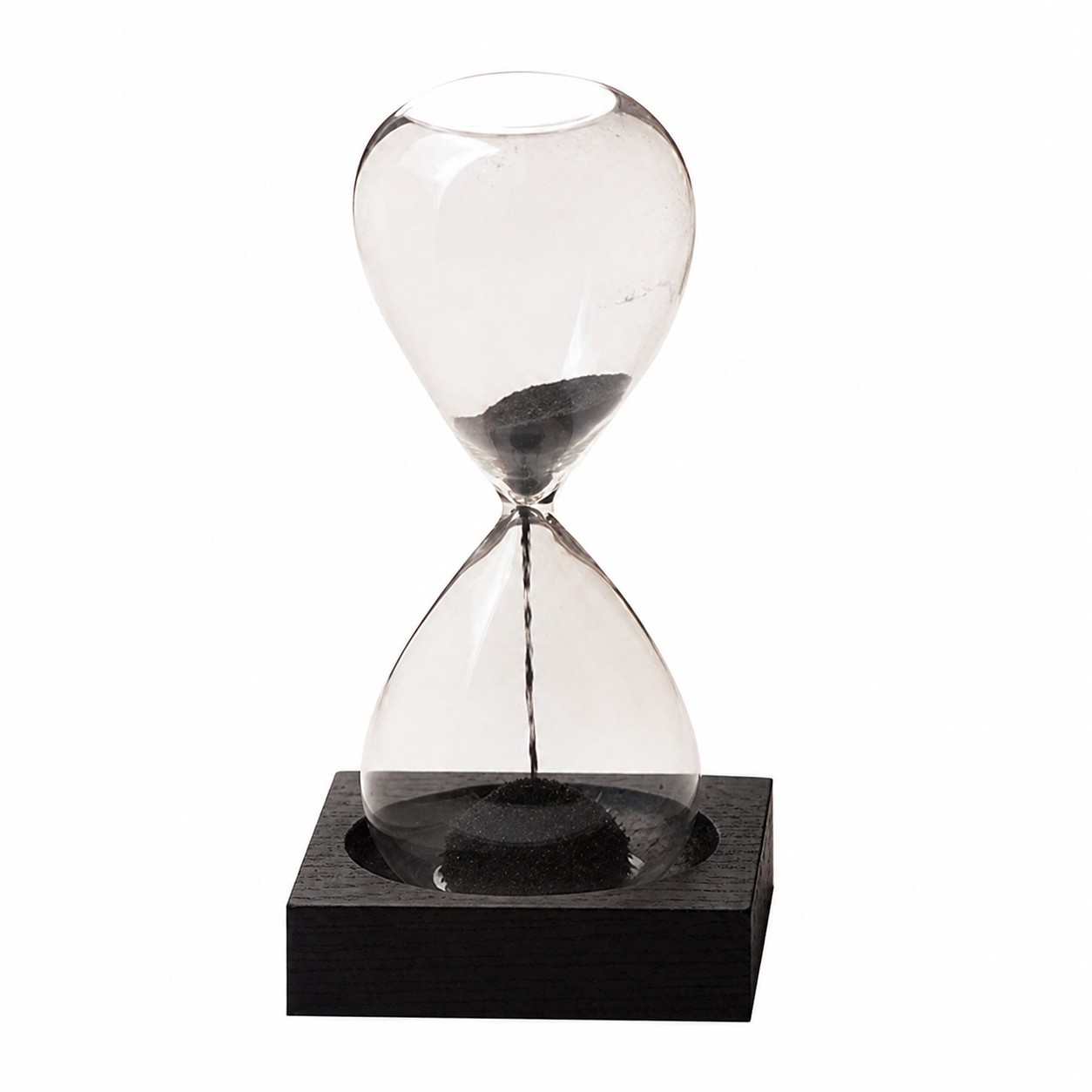 Beech Base Magnetic Hourglass — Black