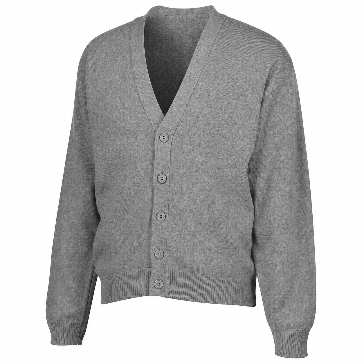 Men's Acrylic V Neck Cardigan — Gray