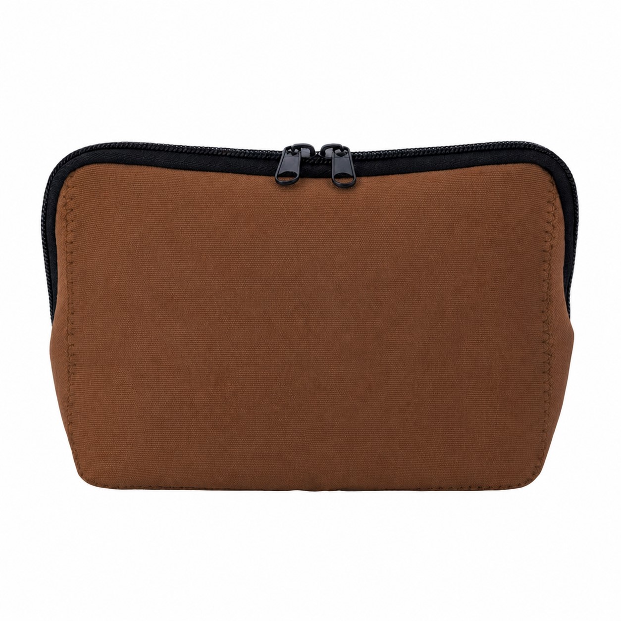 Neoprene Smooth Surface Toiletry Bag — Brown