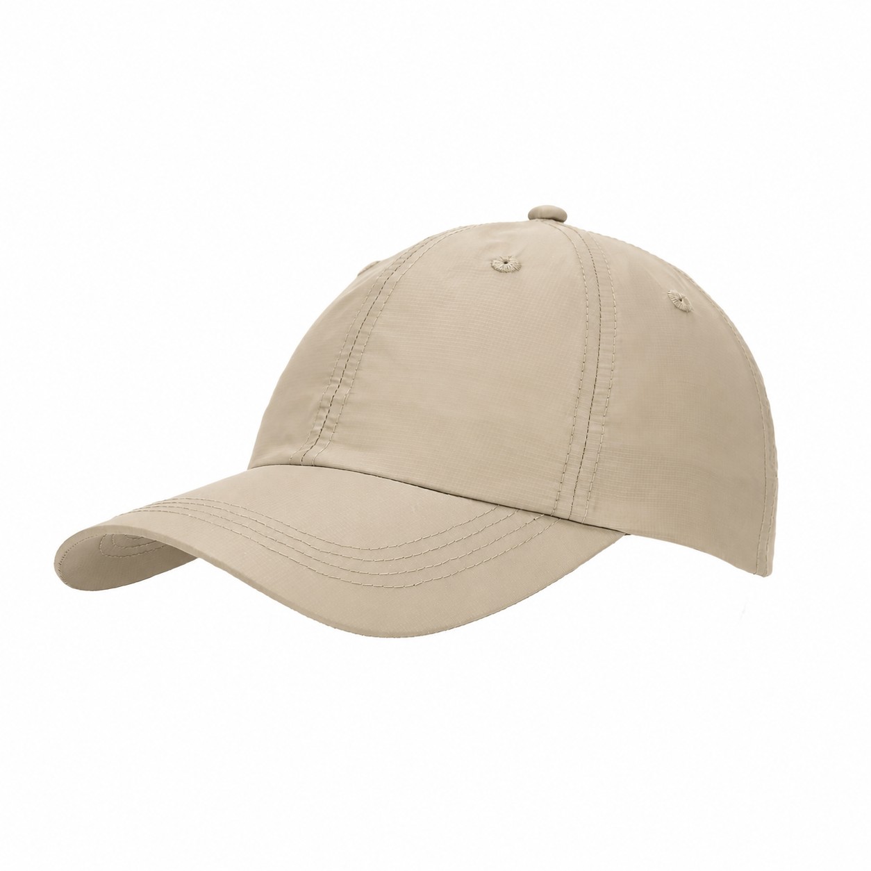 Nylon Unstructured Crown Cap — Khaki Beige