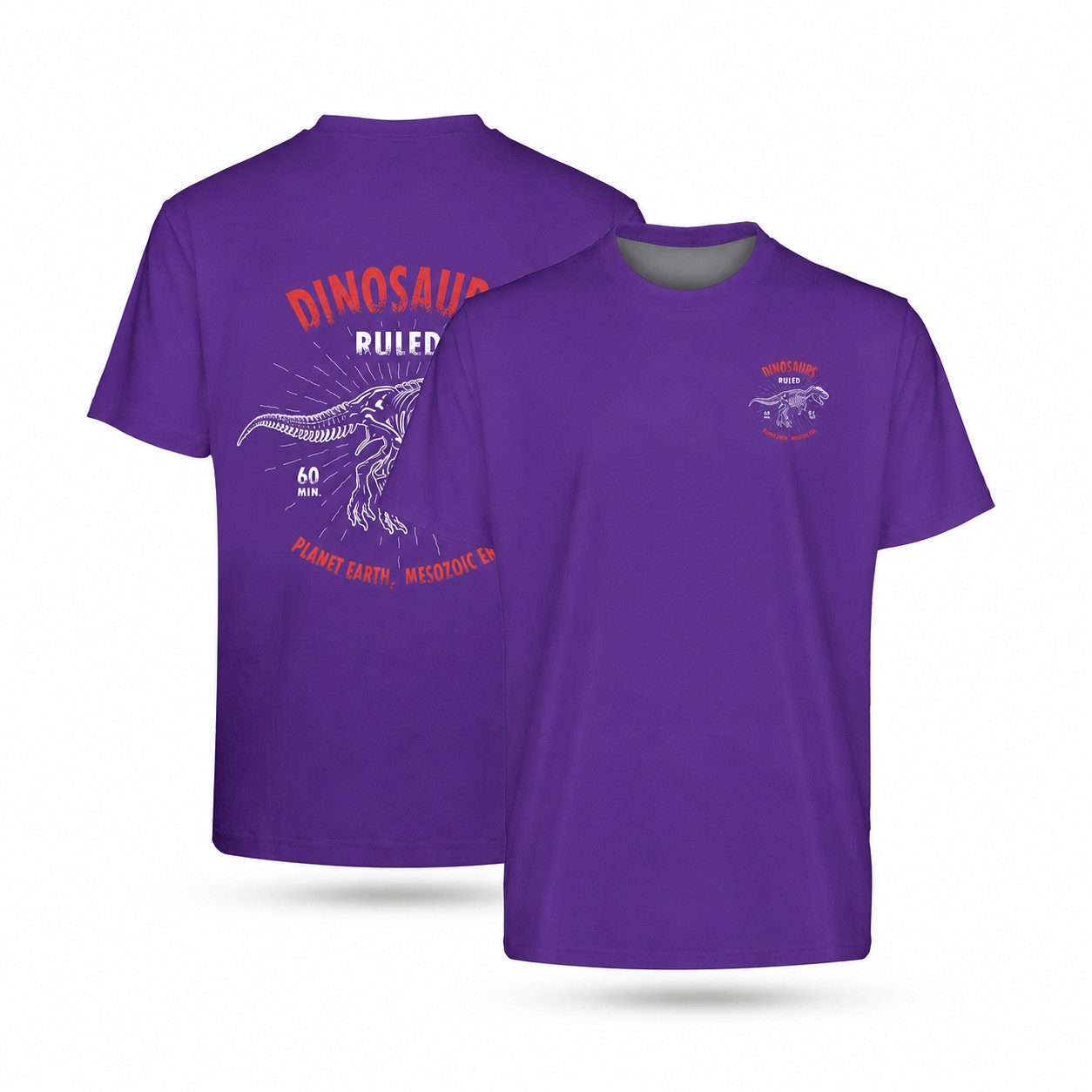 Polyester Short Sleeve T-Shirt — Purple