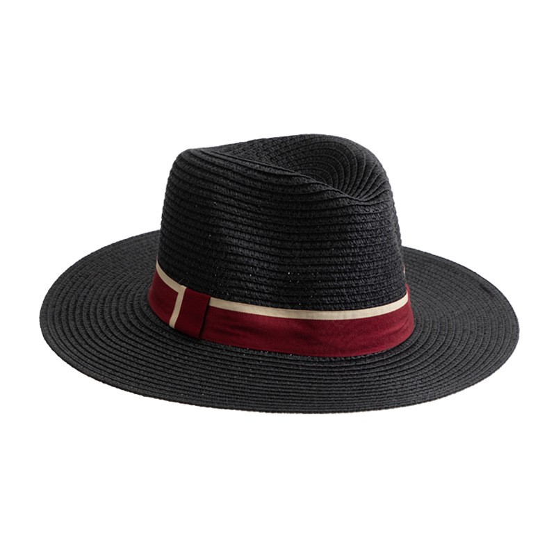 Ribbon Band Straw Fedora Hat — view 2