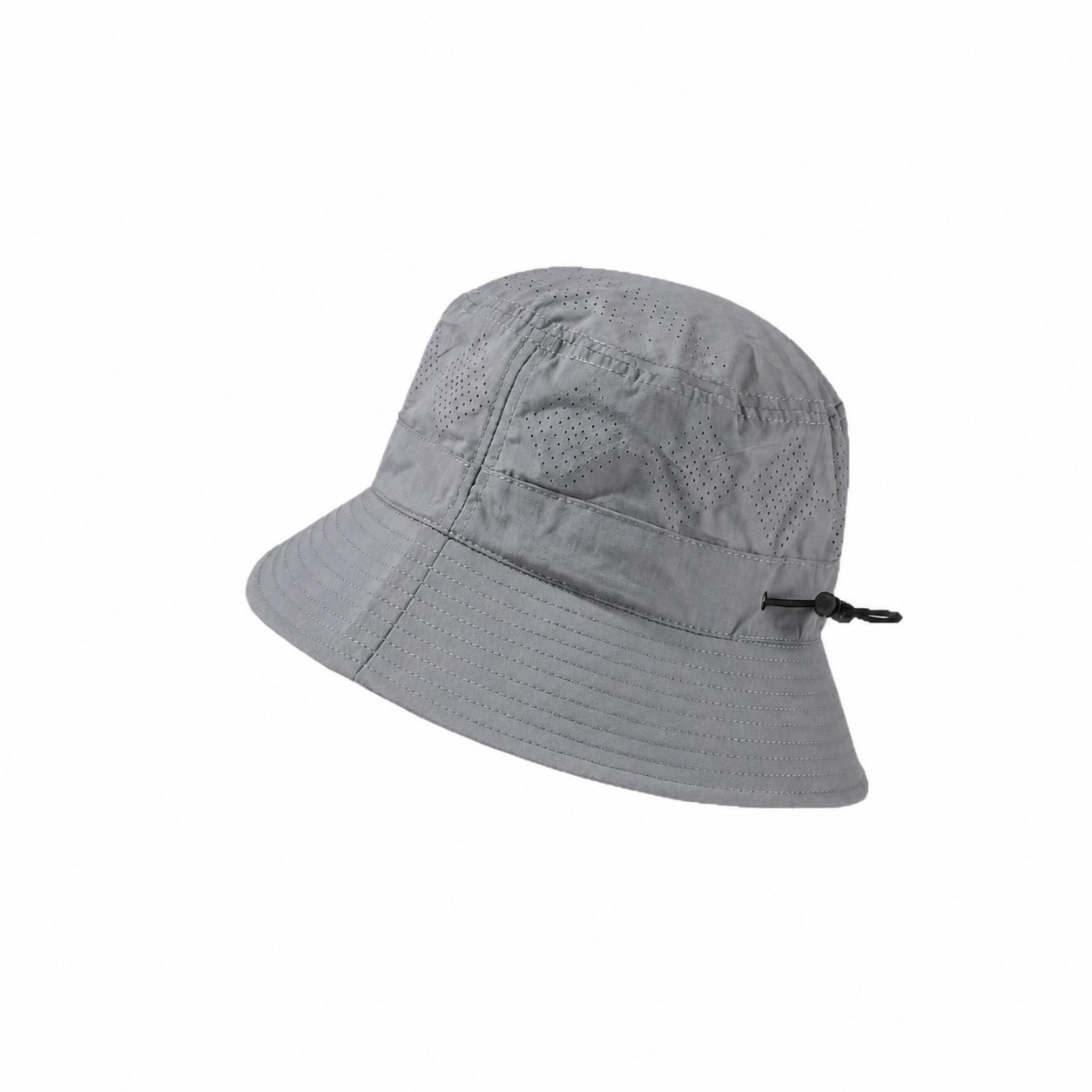Perforated Polyester Outdoor Bucket Hat — Gray
