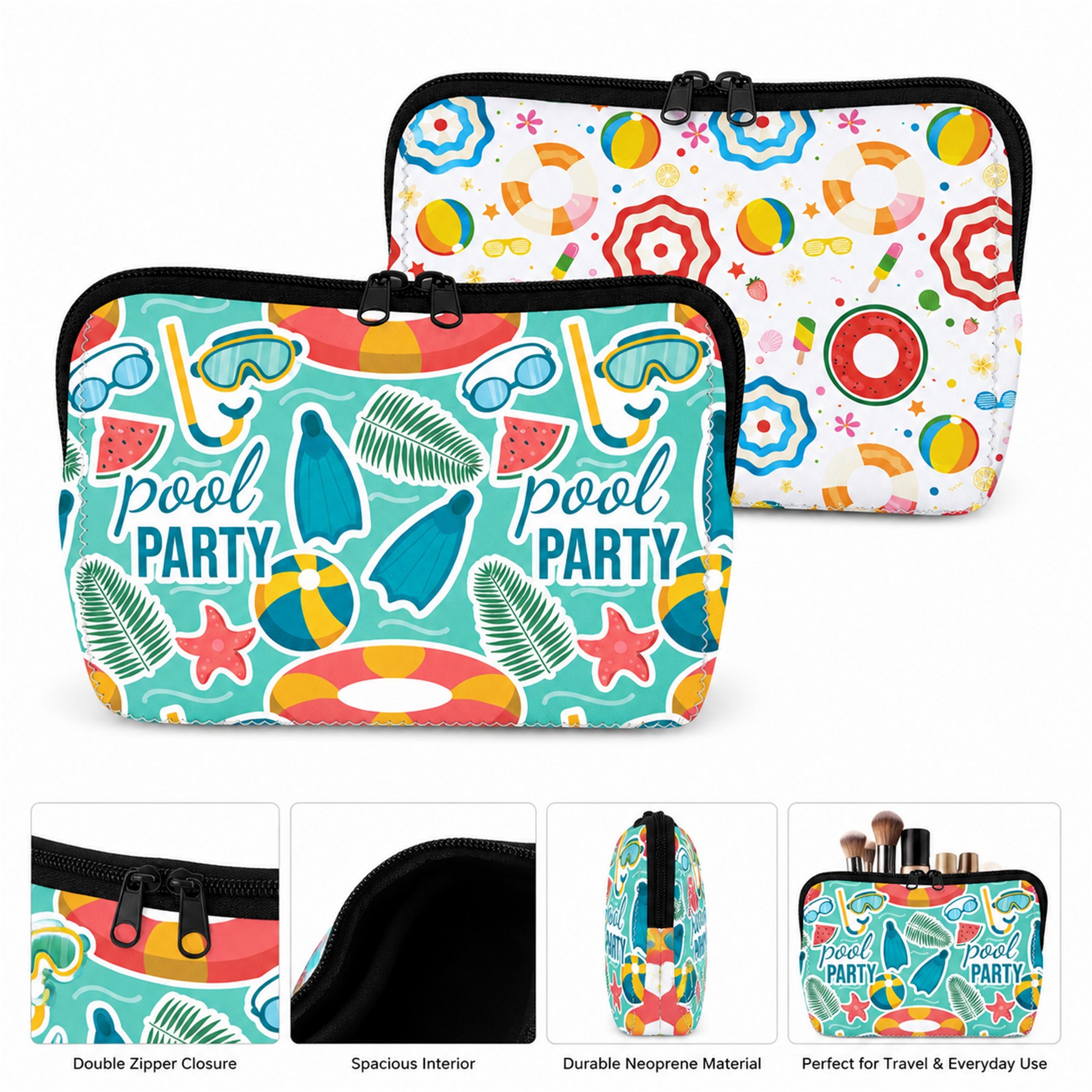 Synthetic Rubber Smooth Surface Toiletry Bag