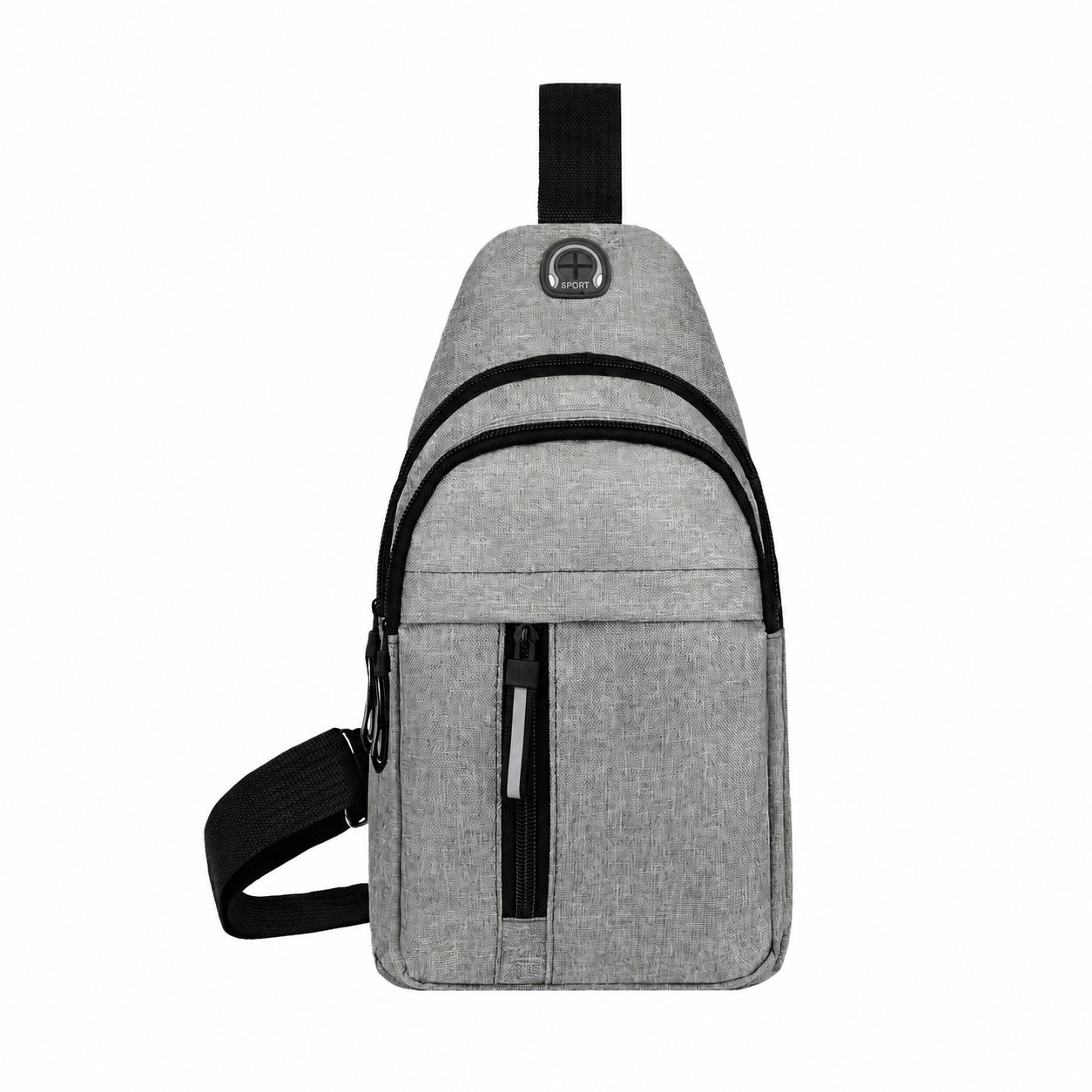 Backpack Zippered Storage Crossbody Sling Bag — Gray