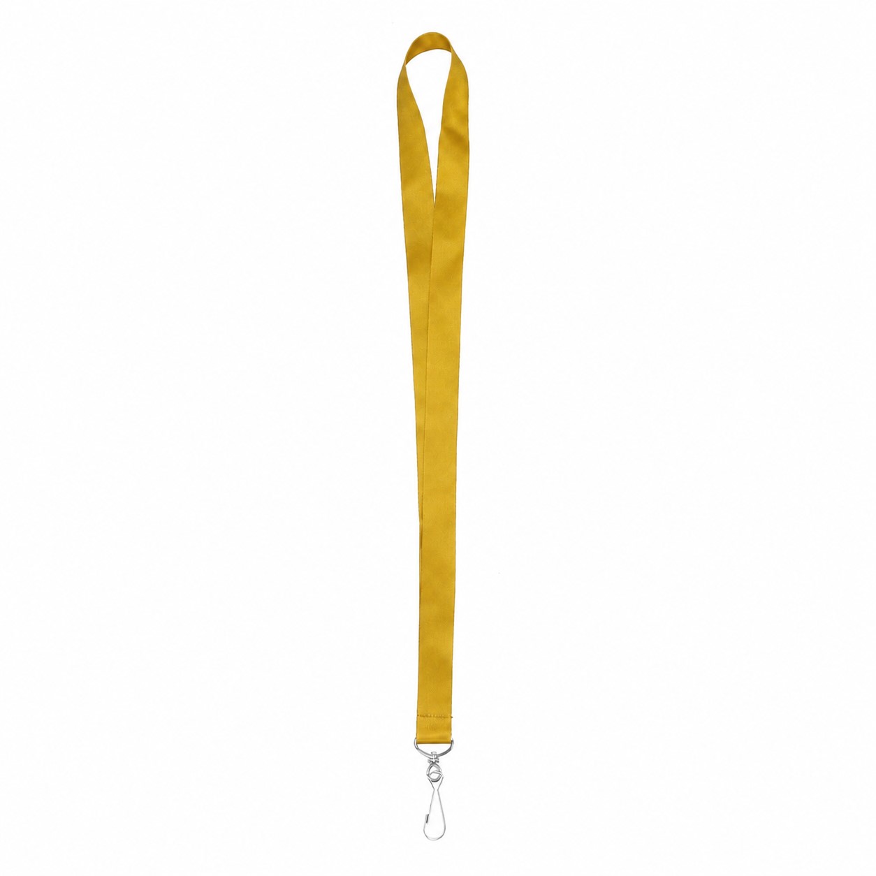 Satin Polyester J-Hook Lanyard — Brass Gold