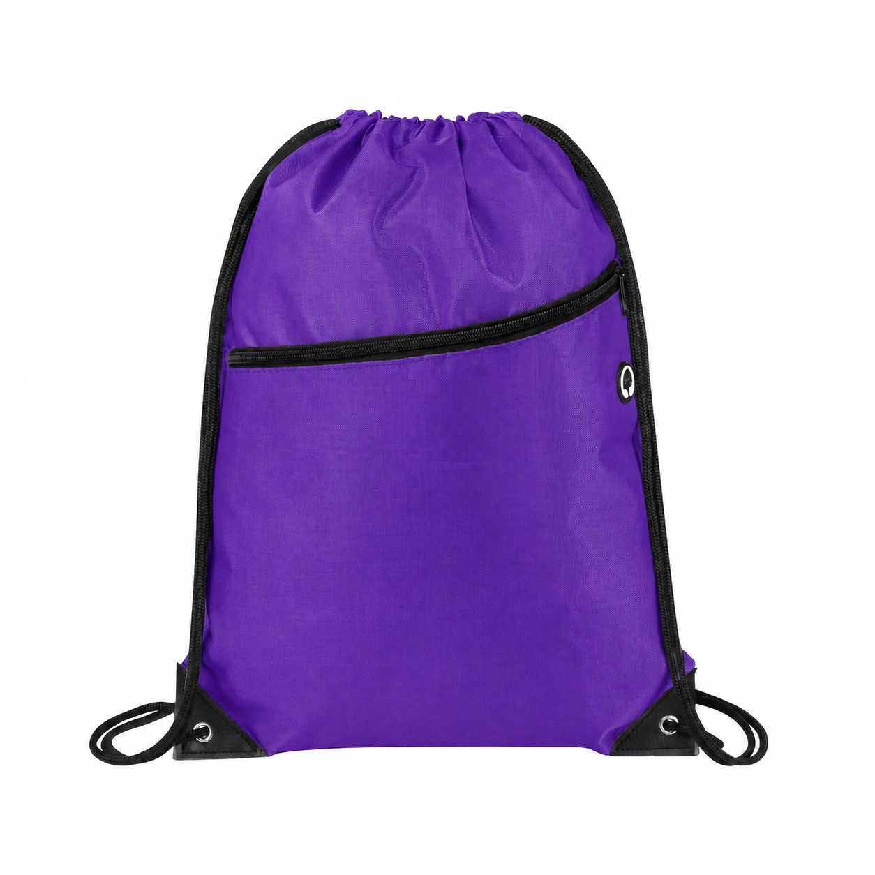 420D Polyester Drawstring Bag — Purple