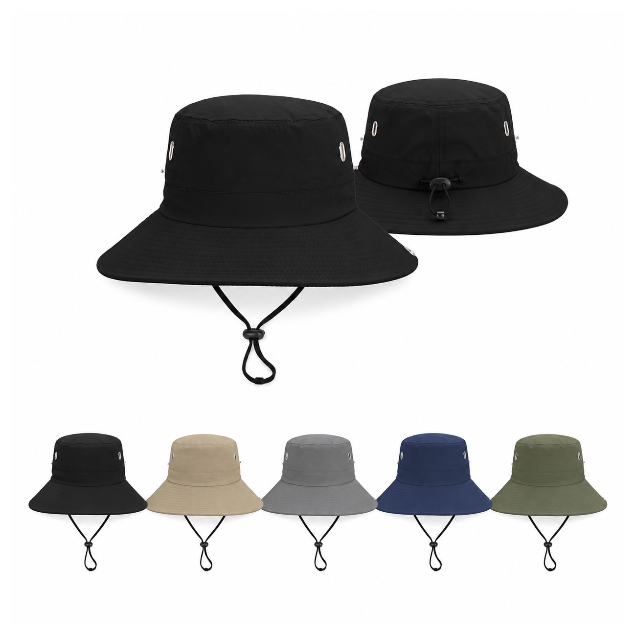 Polyester Black Bucket Hat