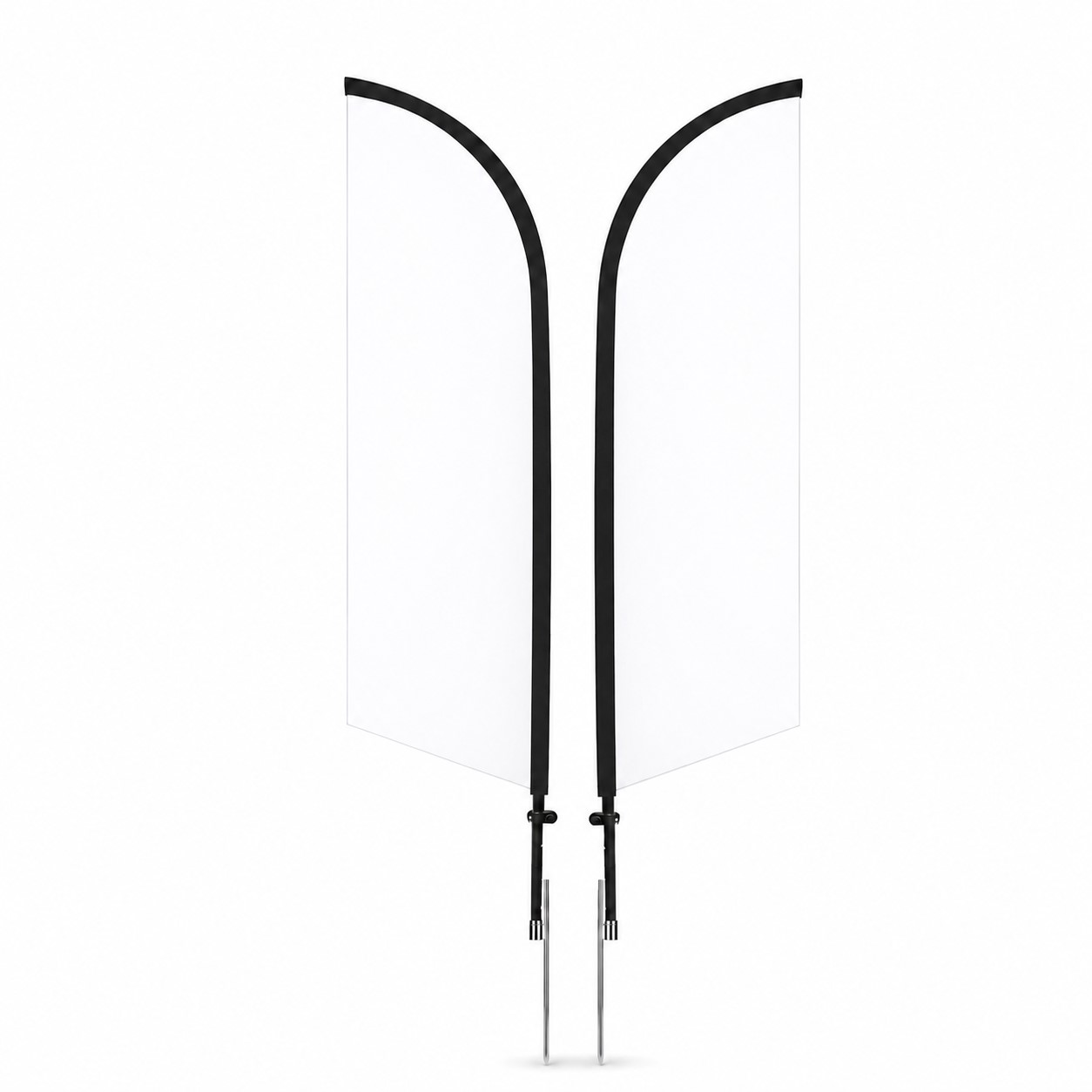 11' Spike Feather Flag Kit — Clear White