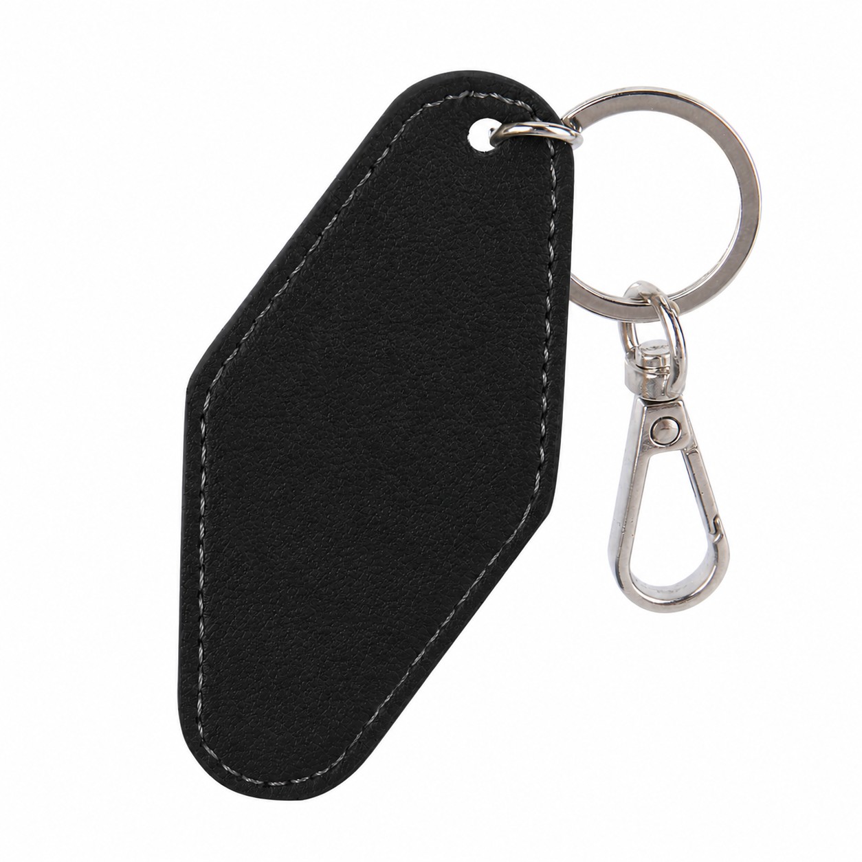 Diamond PU Key Tag Keychain — Black