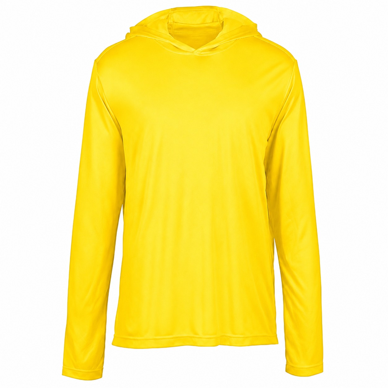 Polyester Hooded Long Sleeve Shirt — Yellow