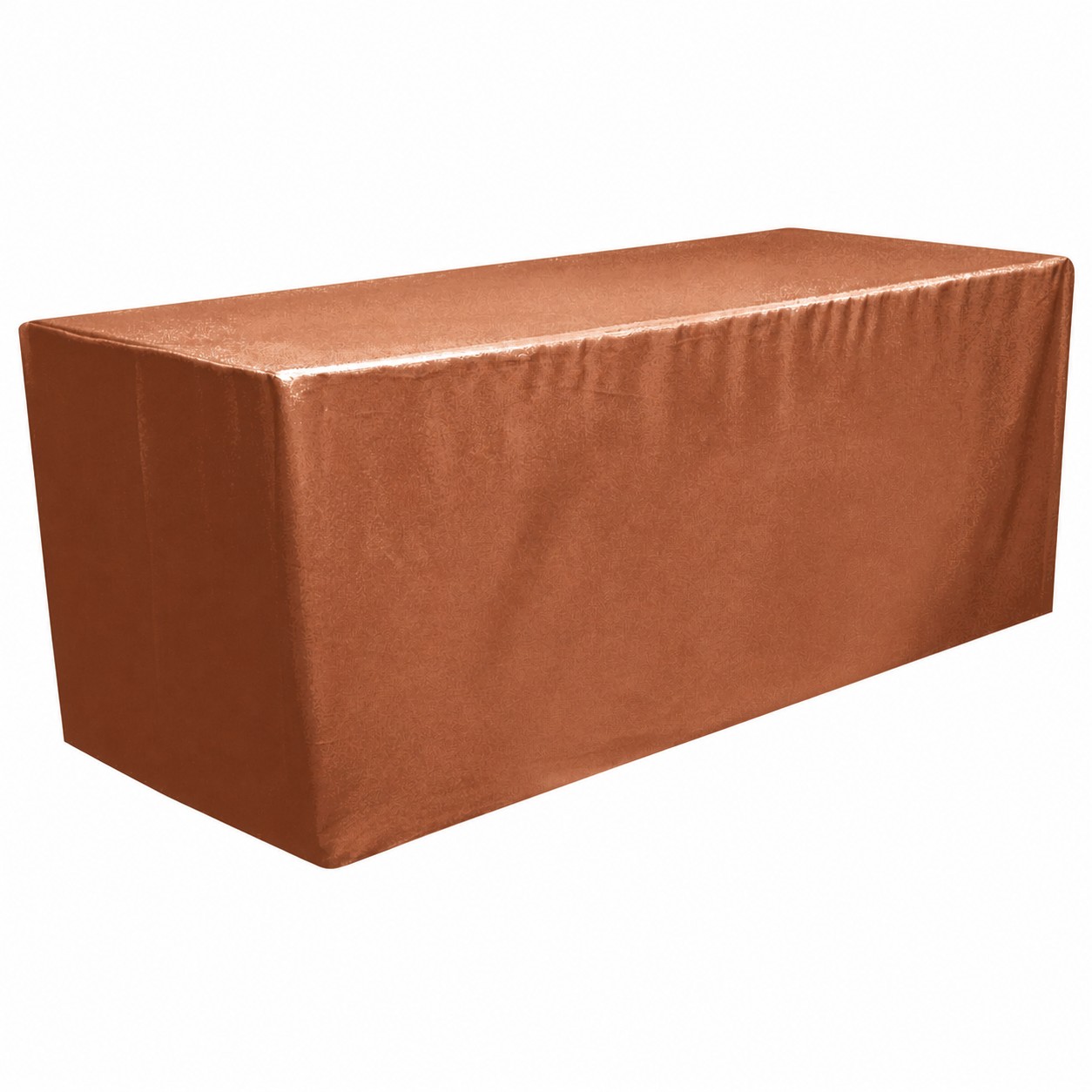 6-Foot Fitted Polyester Table Cover — Copper Brown