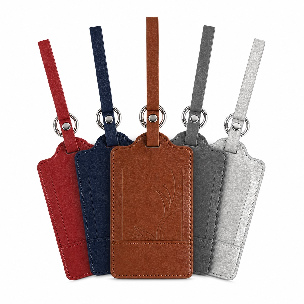 Stitched PU Luggage Tag With Privacy Flap