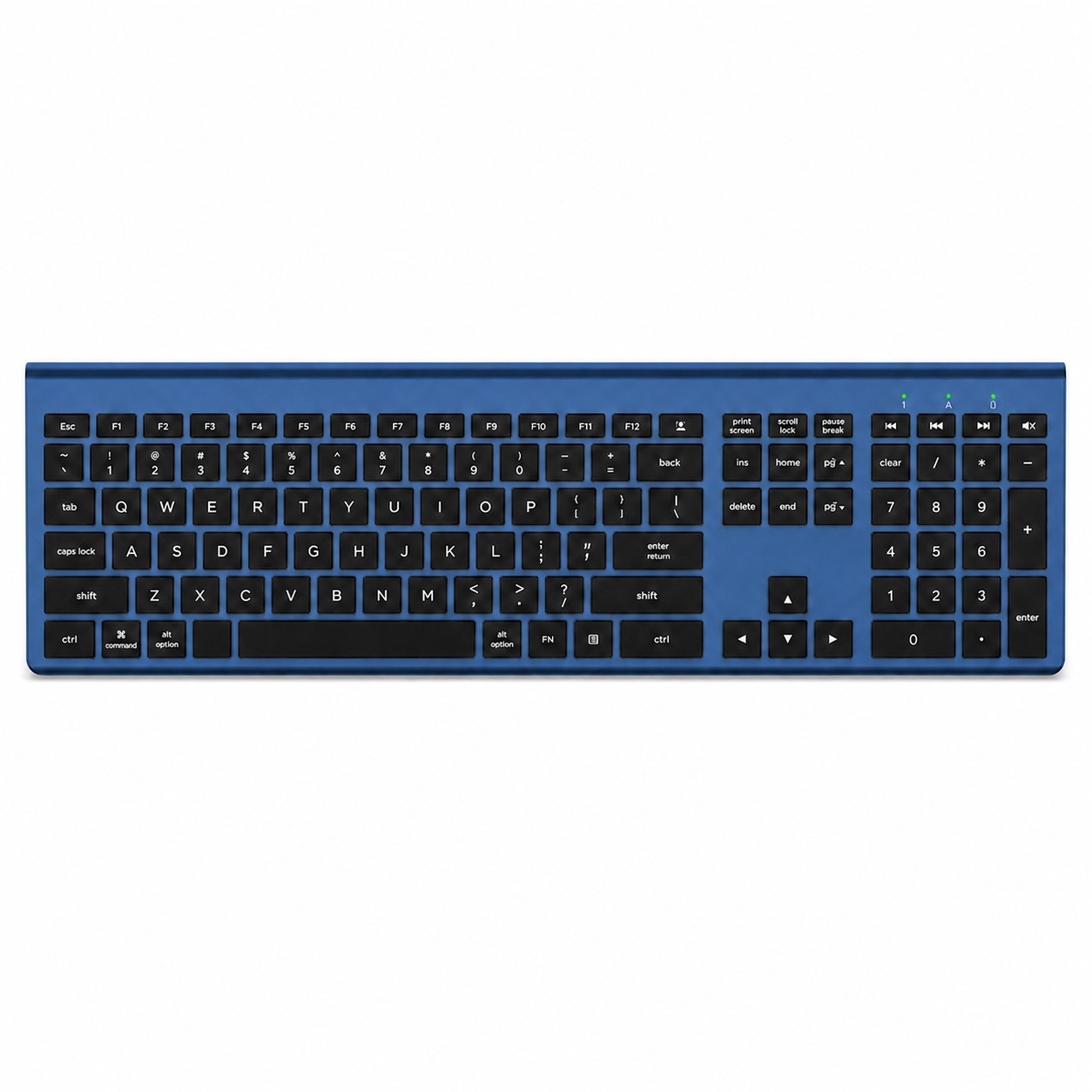 Full Size Rechargeable Wireless Keyboard — Blue