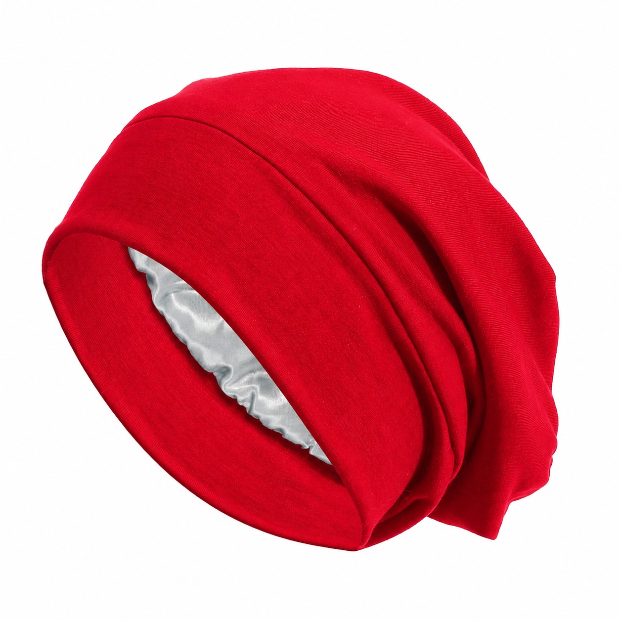 Polyester Soft Lining Sleep Bonnet — Red
