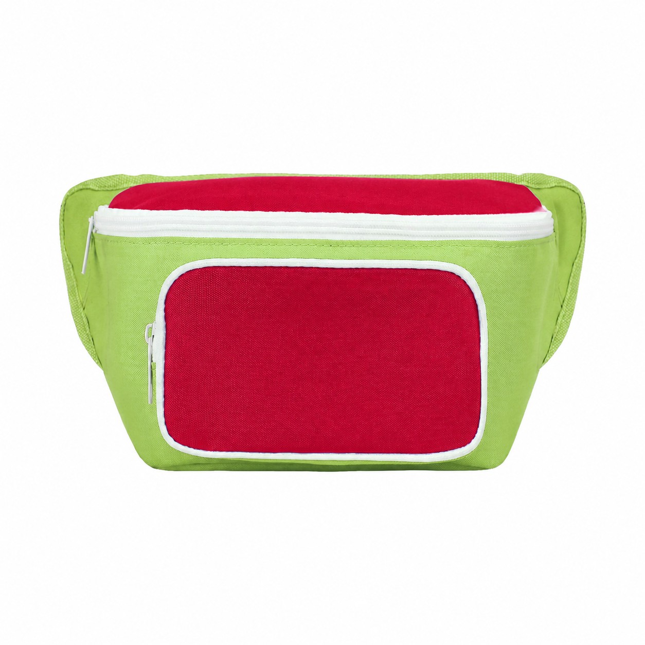 300D Polyester Cooler Bag — Light Green/Rose Red