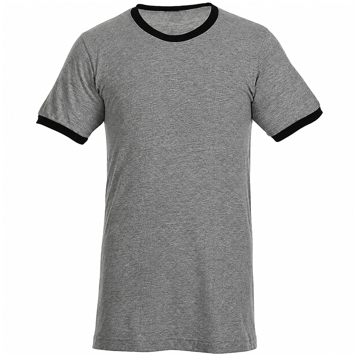 Fine Jersey Ringer Cotton Tee — Gray