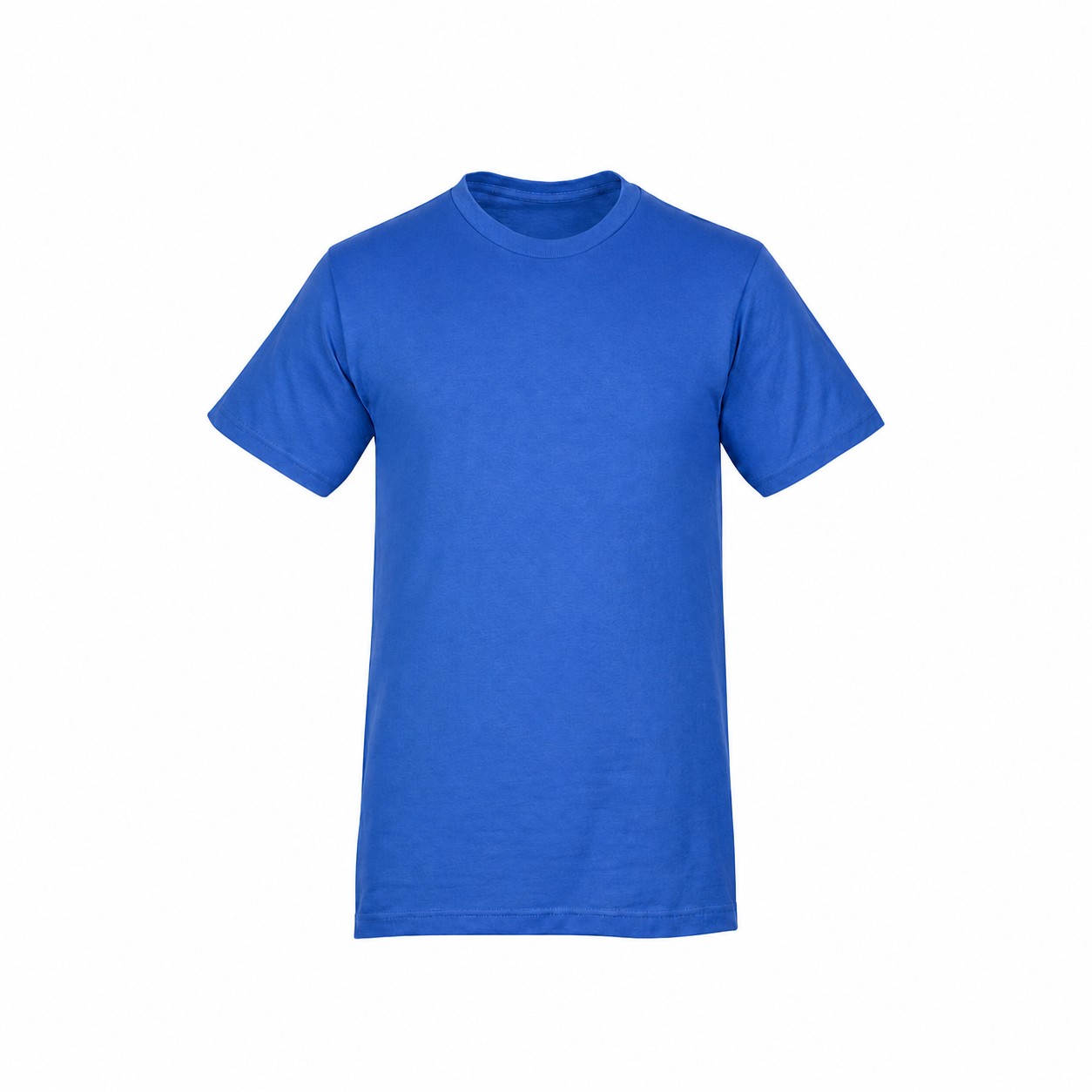 Fine Jersey Cotton Crewneck T Shirt — Blue