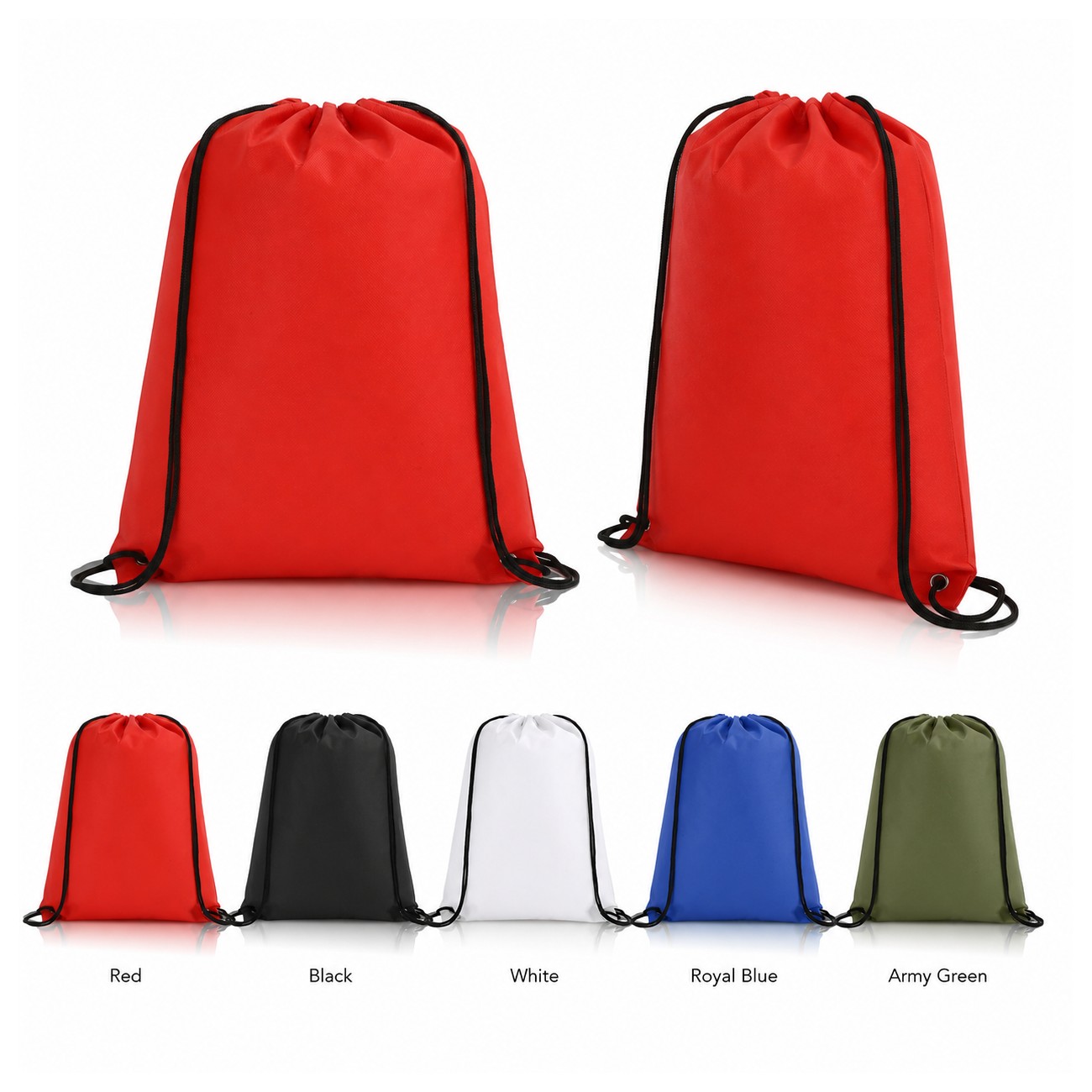 80GSM Non-Woven Red Drawstring Bag