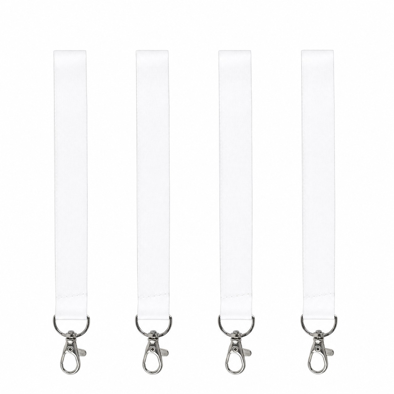 Polyester Wrist Keychain Strap — Clear White
