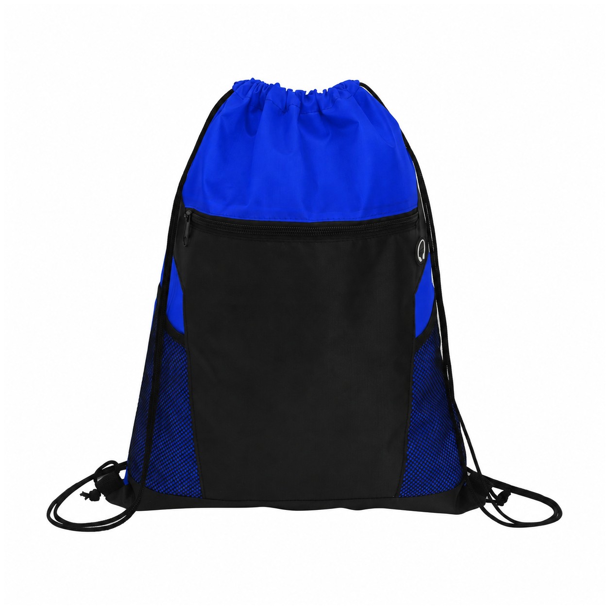 210D Polyester Orange Drawstring Bag — Royal Blue
