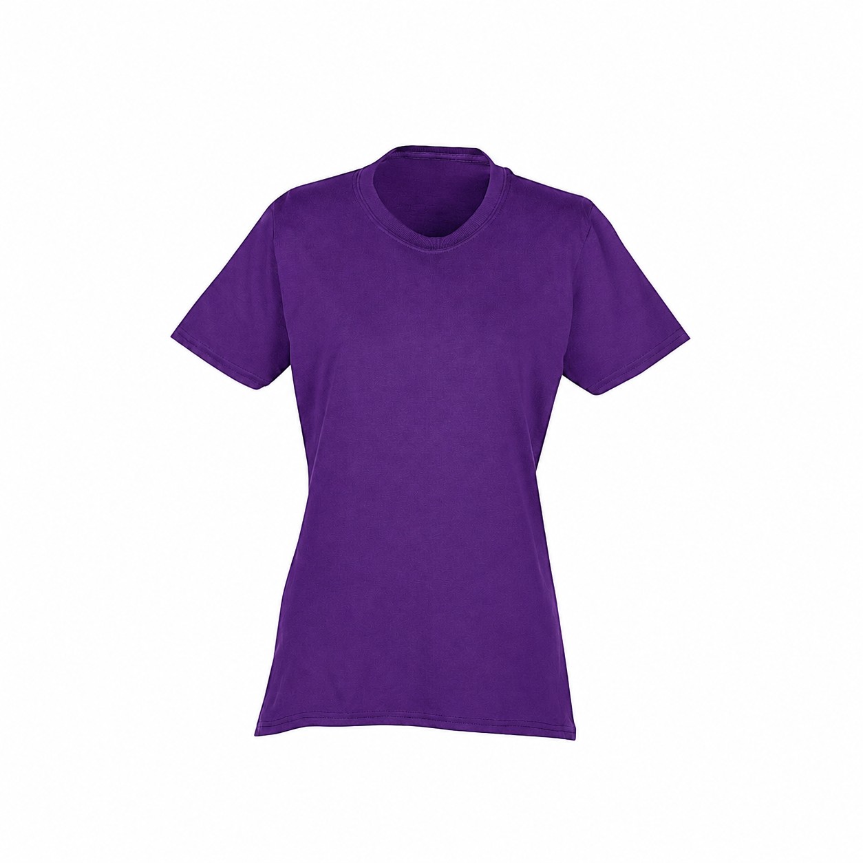 Ladies Cotton-Polyester Blend T-Shirt — Purple