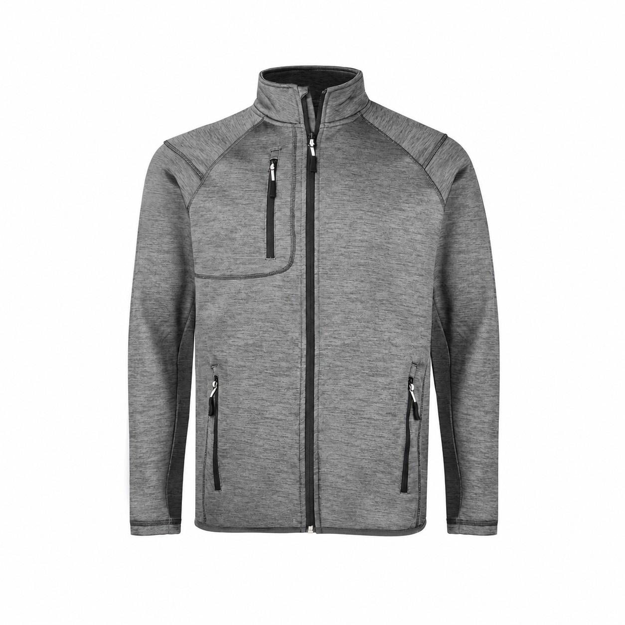 Micro Fleece Full Zip Jacket — Heather Gray