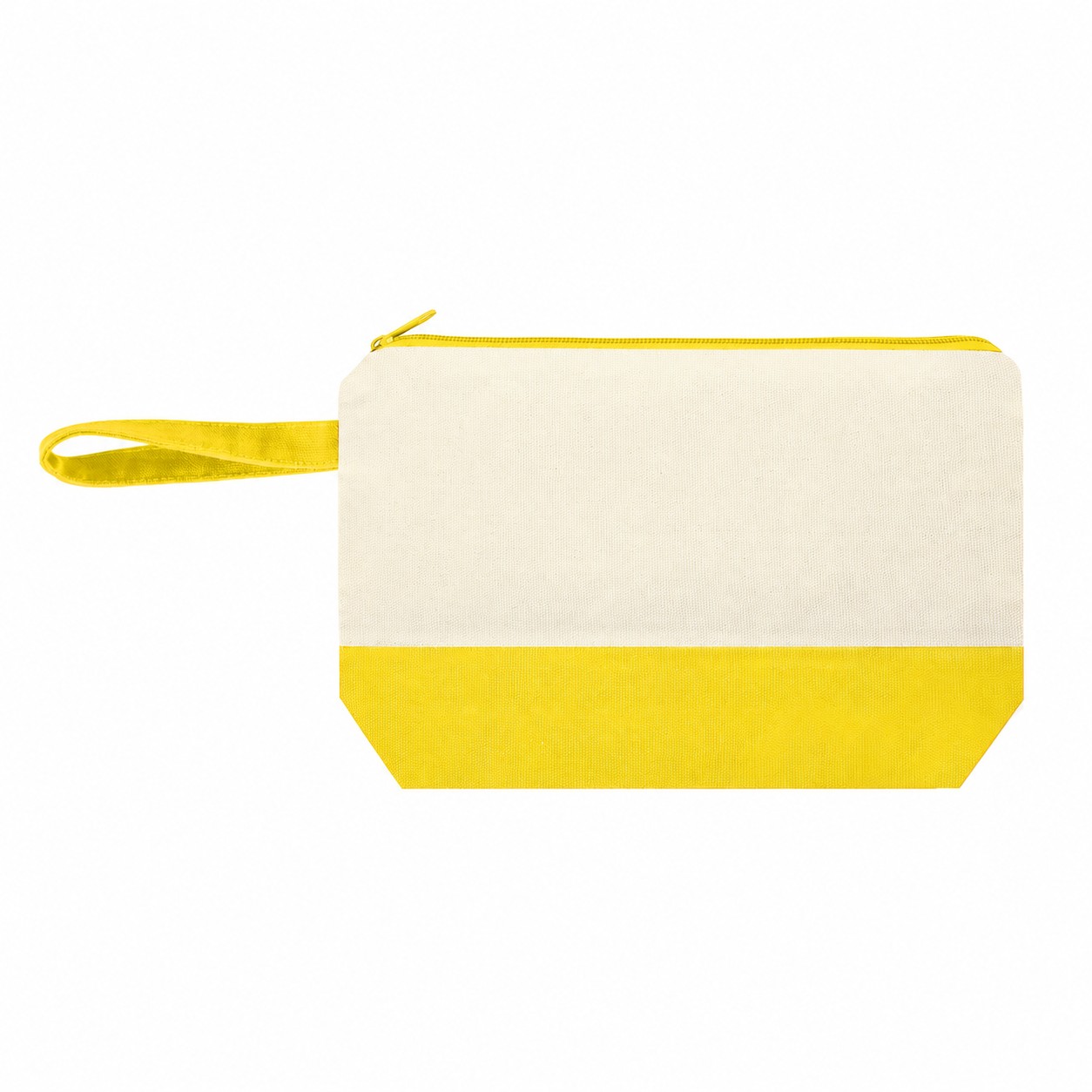 Canvas Carry Handles Makeup Bag — Yellow
